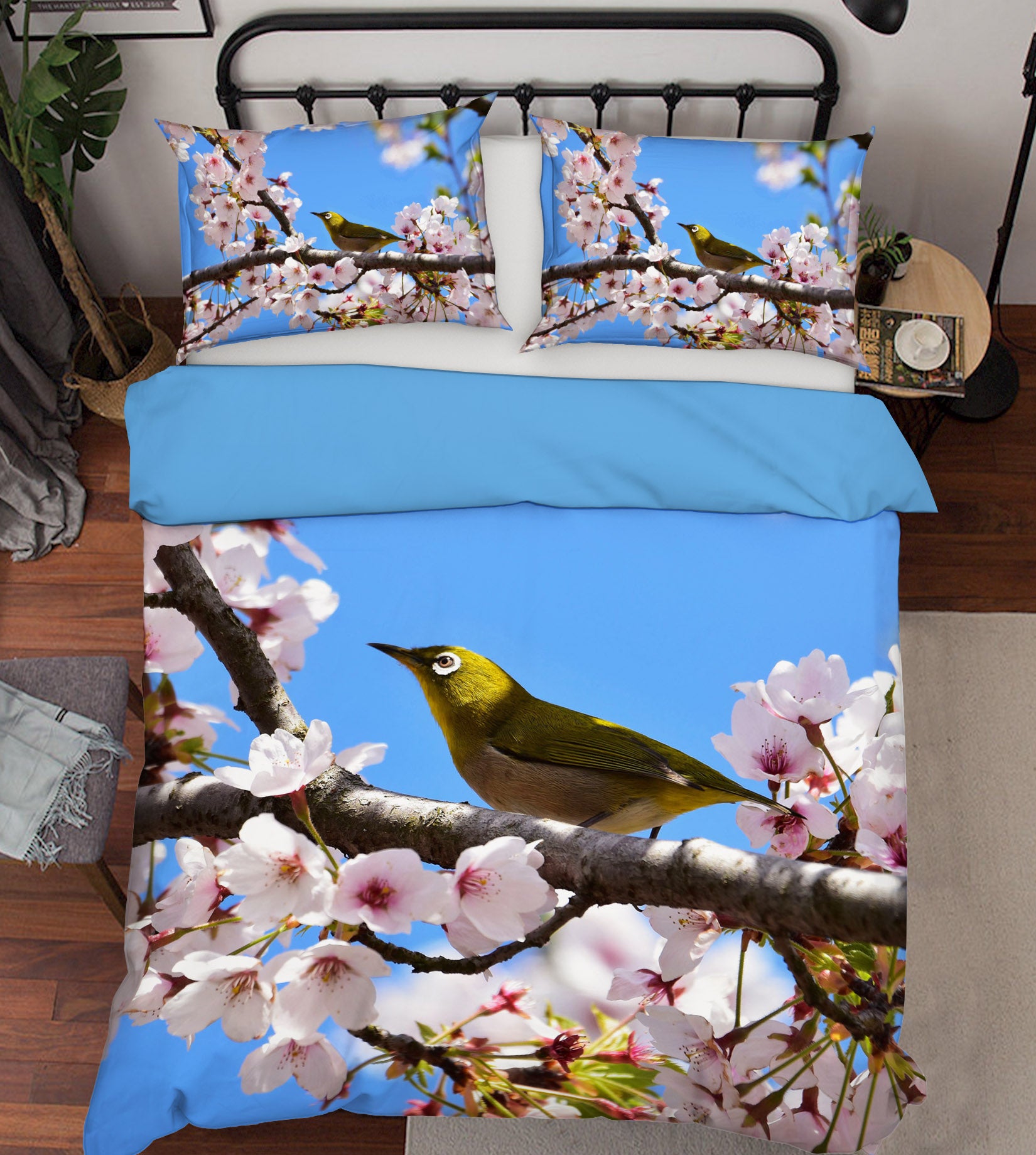 3D Sparrow Plum 012 Bed Pillowcases Quilt