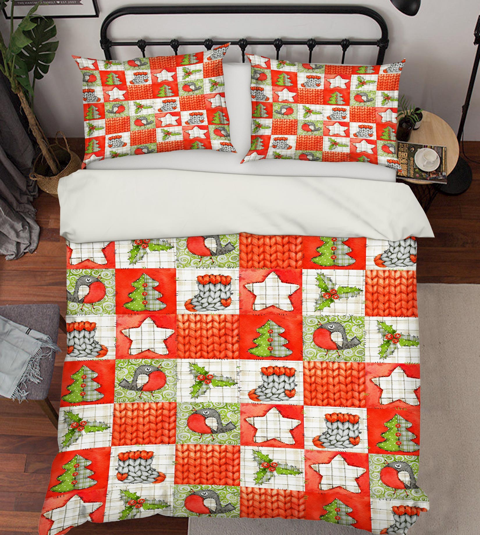 3D Tree Sock Cube 50034 Christmas Quilt Duvet Cover Xmas Bed Pillowcases