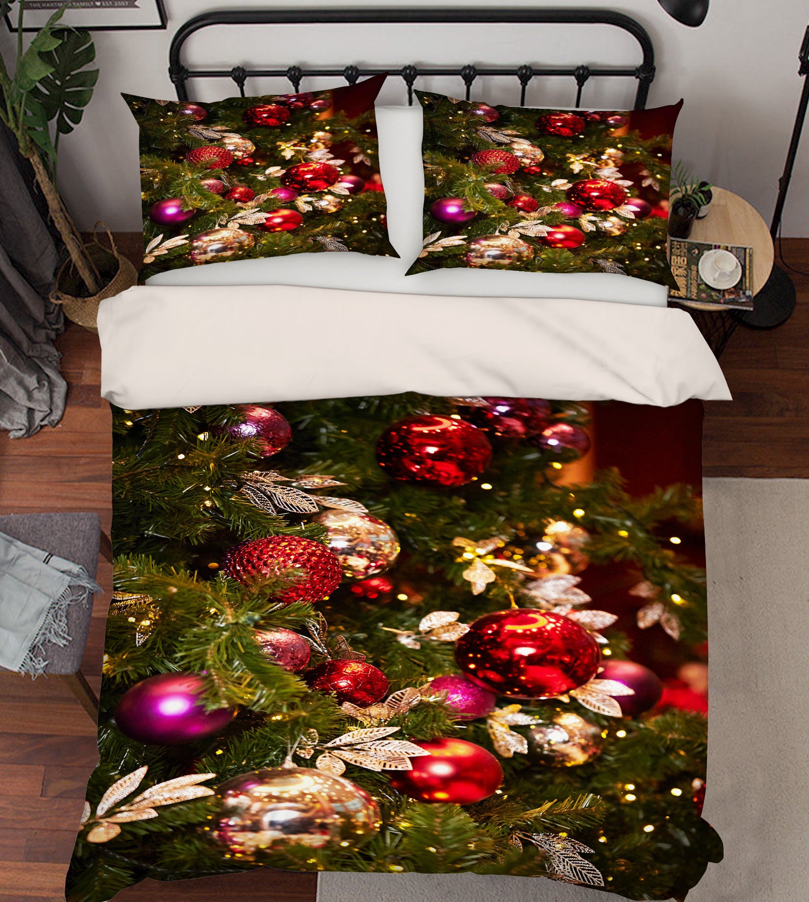 3D Color Ball Pendant 51015 Christmas Quilt Duvet Cover Xmas Bed Pillowcases