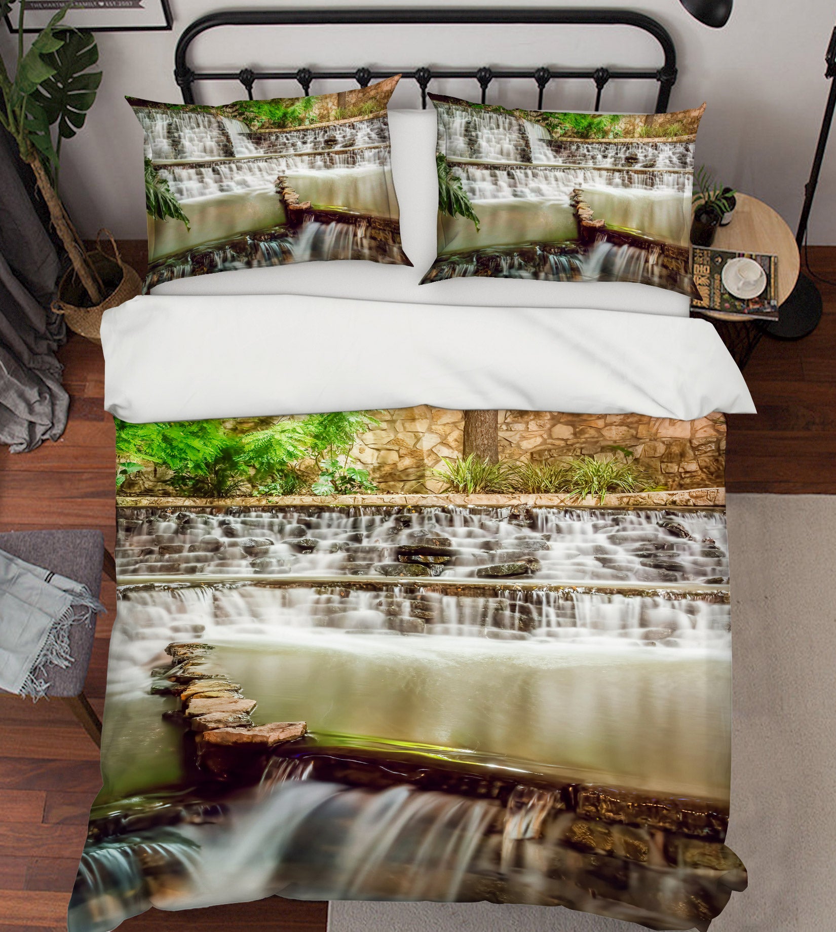 3D Waterfalls Flow 8551 Beth Sheridan Bedding Bed Pillowcases Quilt