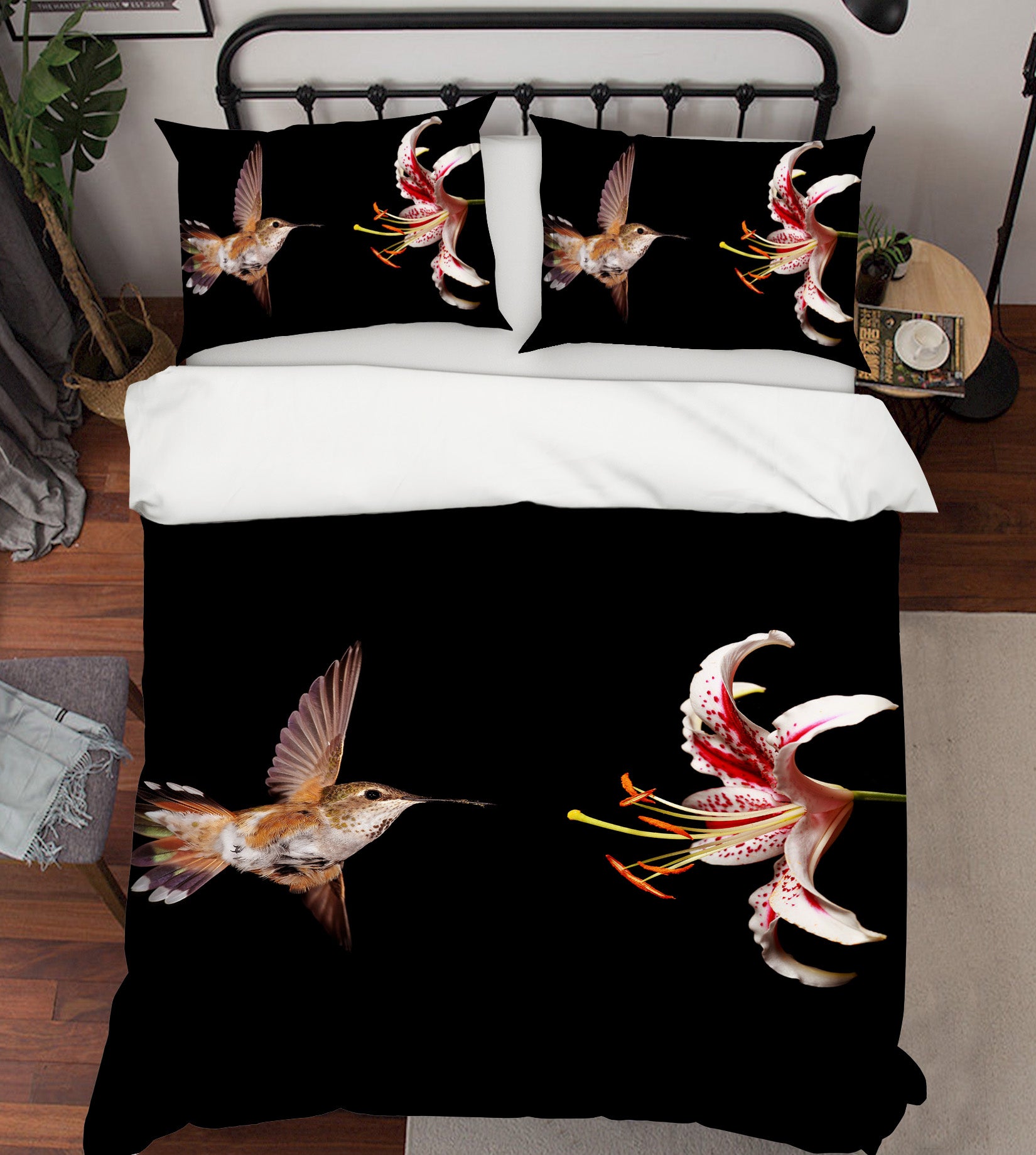 3D Bird Flowers 19229 Bed Pillowcases Quilt
