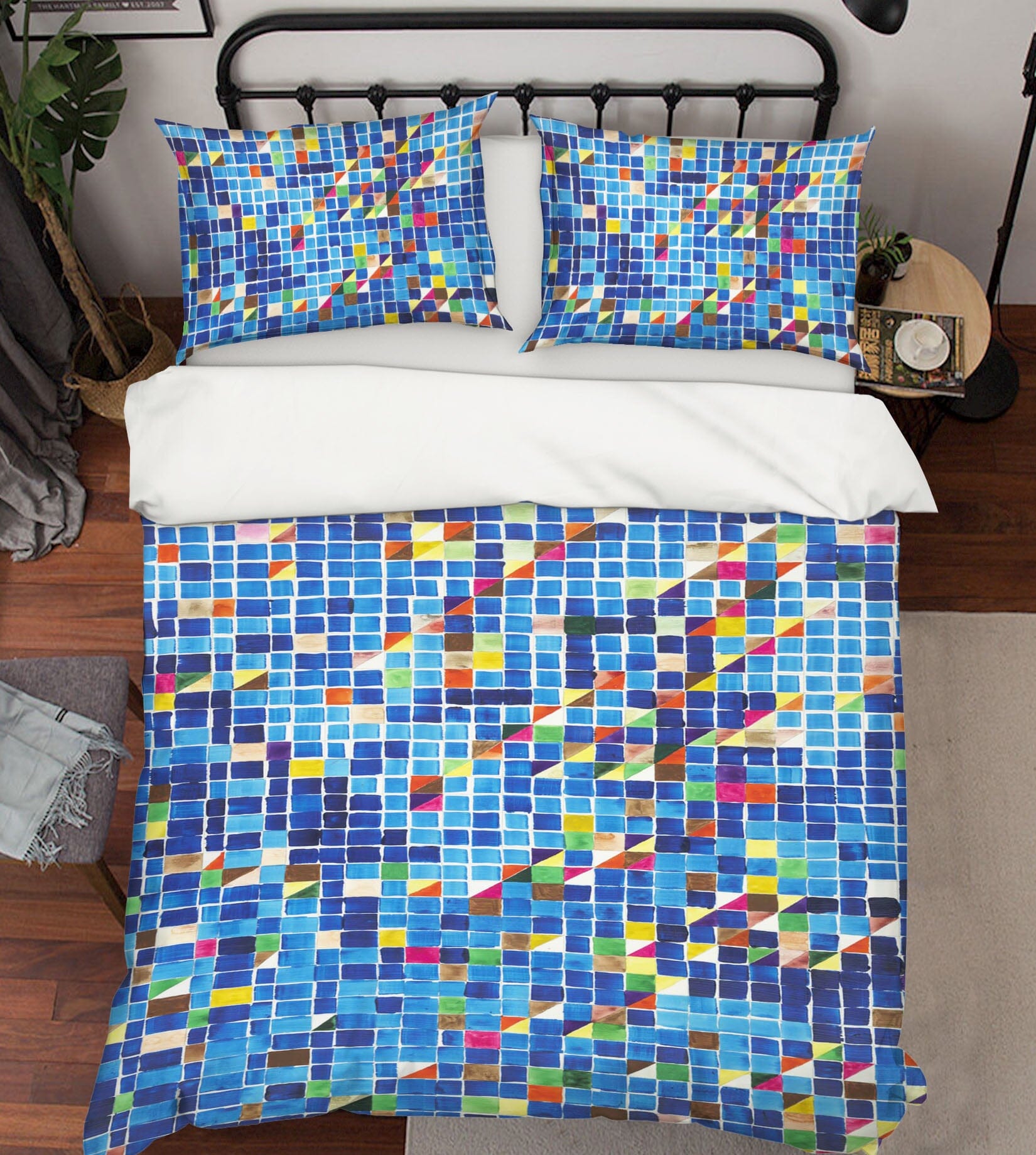3D Blue Square 1157 Allan P. Friedlander Bedding Bed Pillowcases Quilt Quiet Covers AJ Creativity Home 