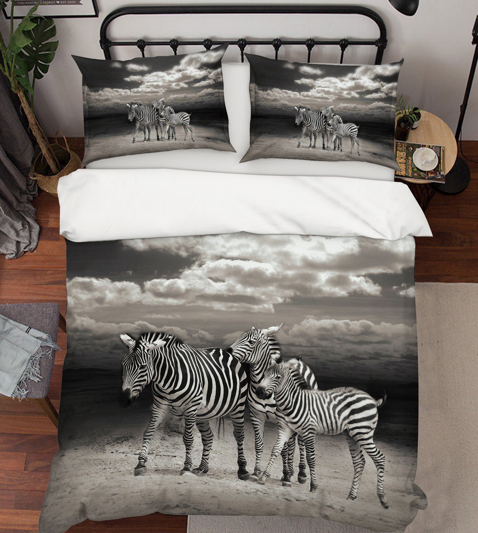 3D Zebra Family 2015 Bed Pillowcases Quilt Quiet Covers AJ Creativity Home 
