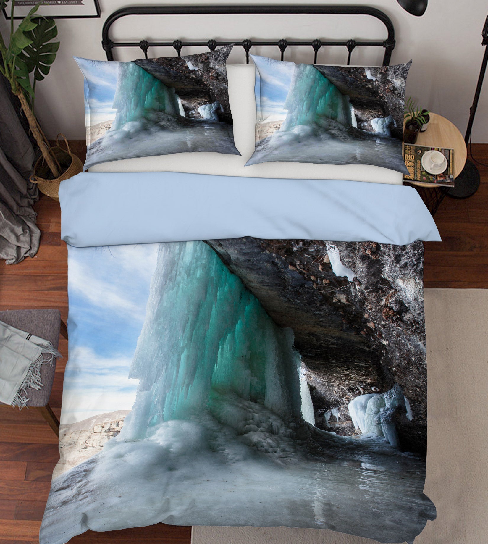 3D Ice Waterfall 15183 Bed Pillowcases Quilt