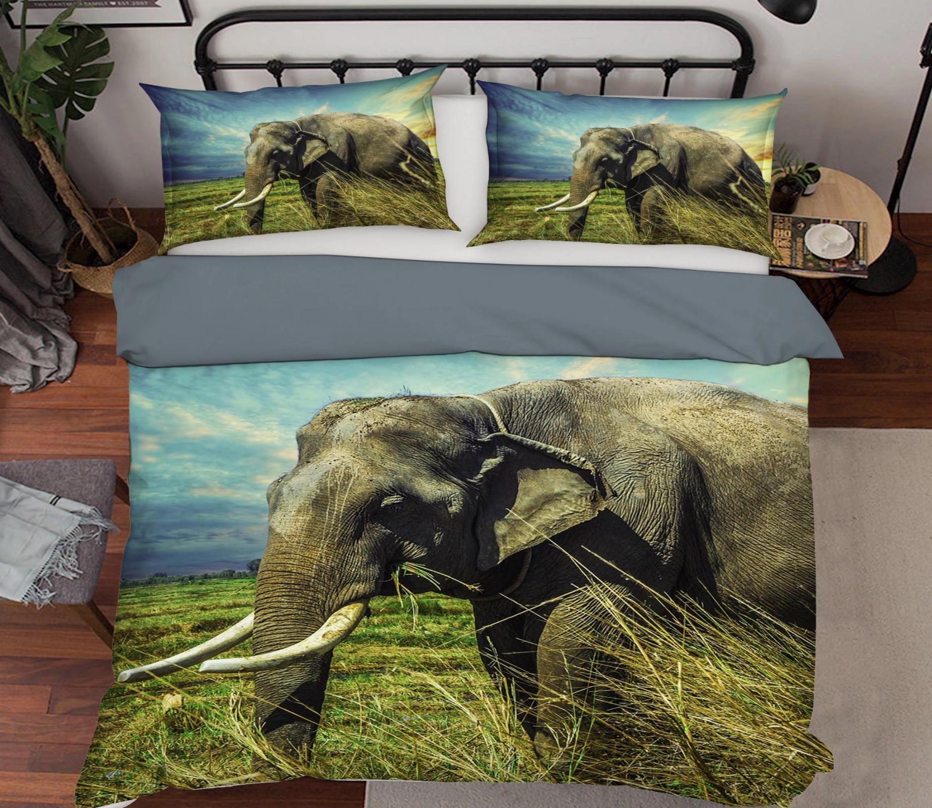 3D Steppe Elephant 1936 Bed Pillowcases Quilt Quiet Covers AJ Creativity Home 
