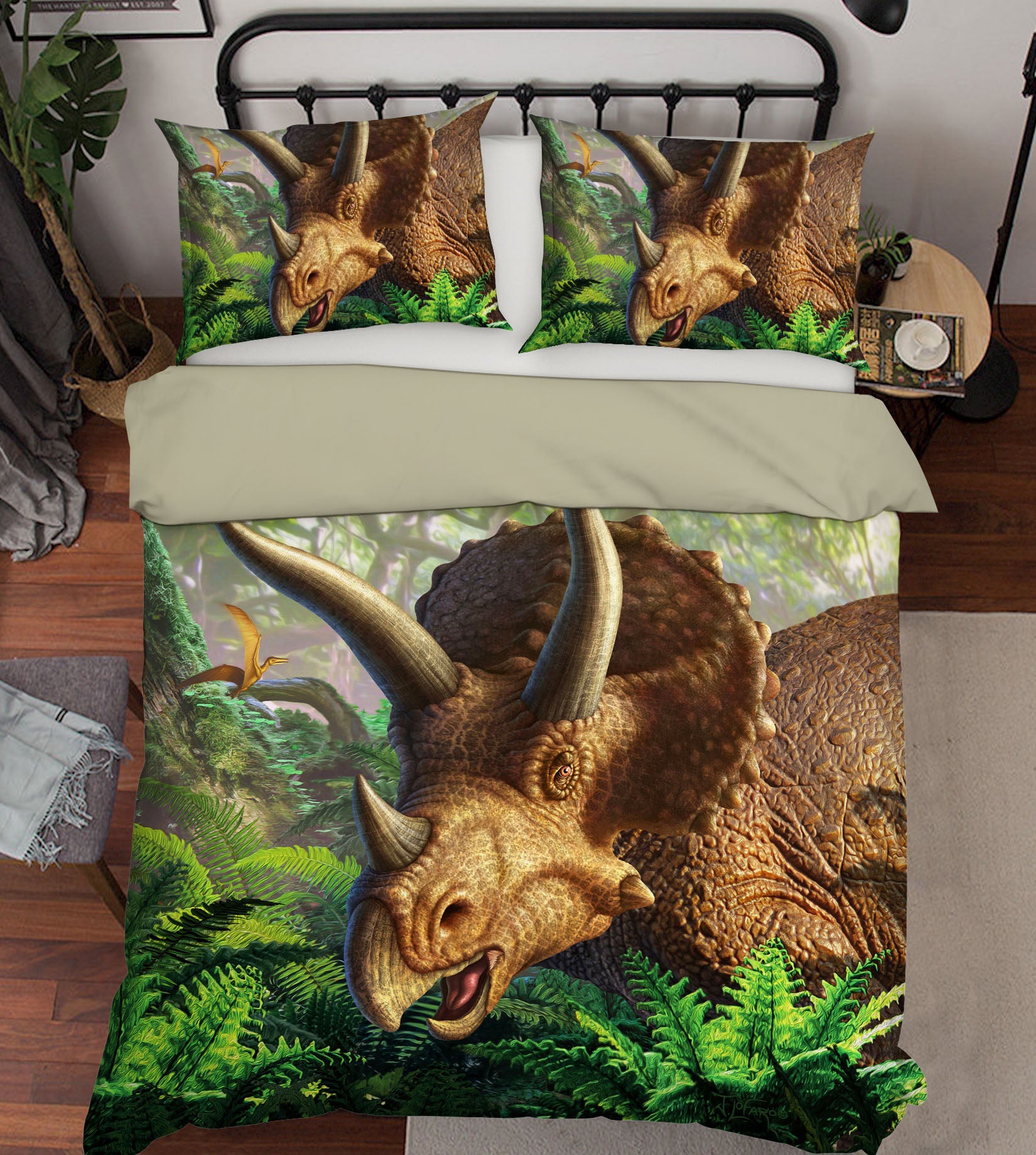 3D Triceratops 18074 Jerry LoFaro bedding Bed Pillowcases Quilt