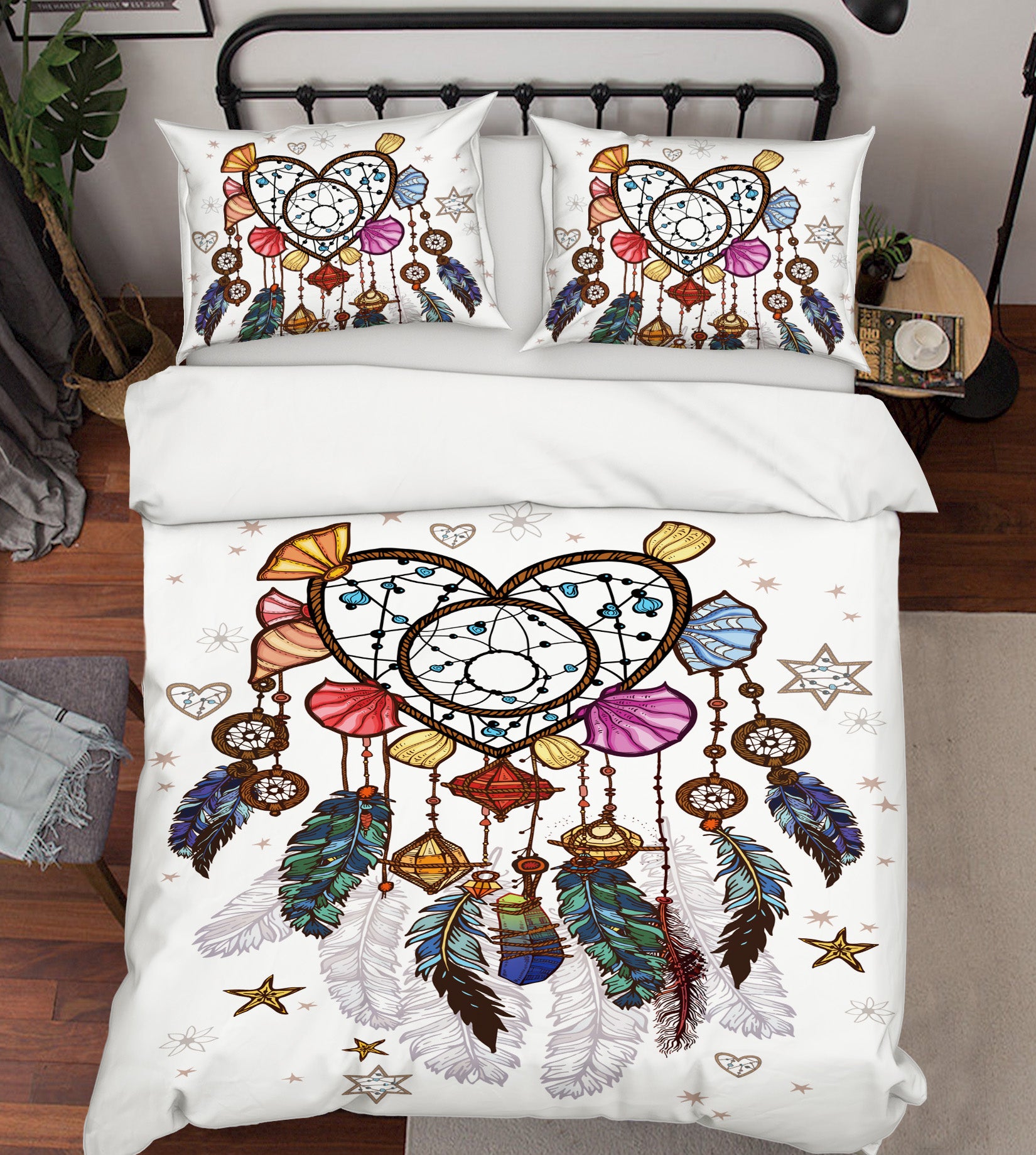 3D Heart Dream Catcher 15031 Bed Pillowcases Quilt