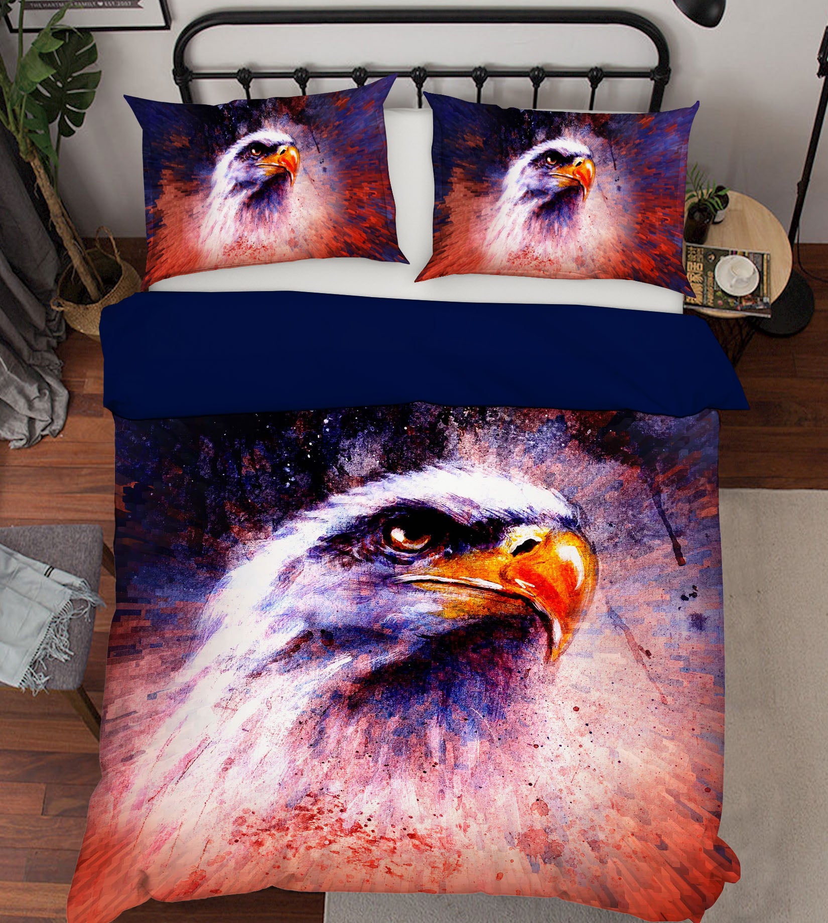 3D Red Eagle 117 Bed Pillowcases Quilt