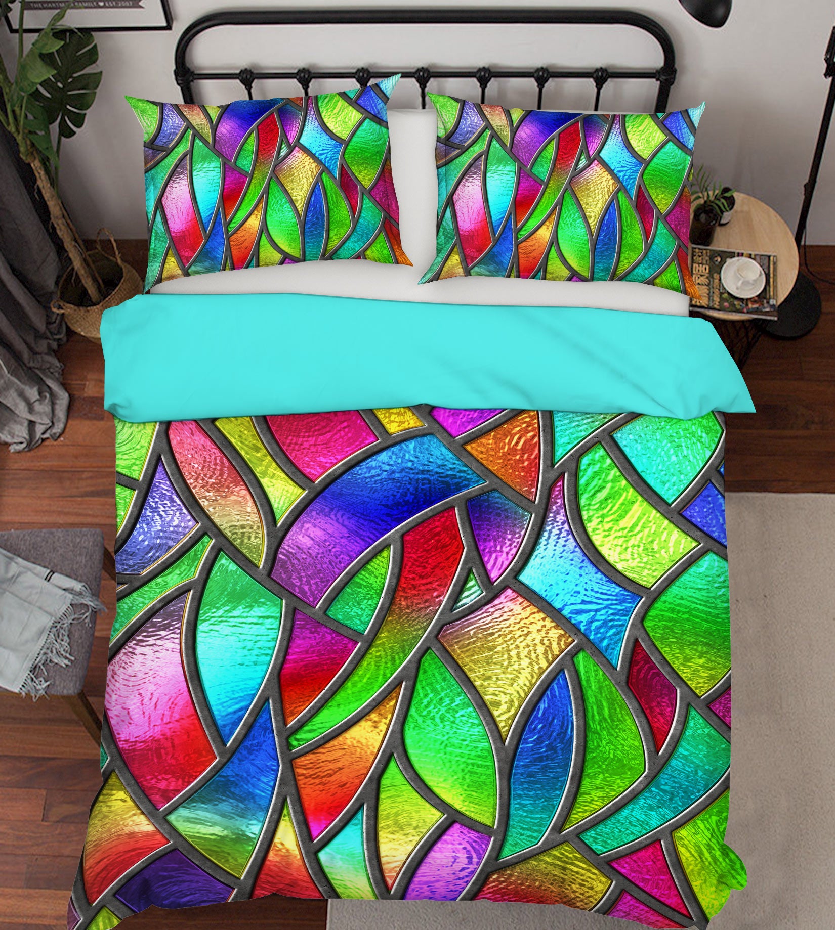 3D Color Pieces 14063 Bed Pillowcases Quilt