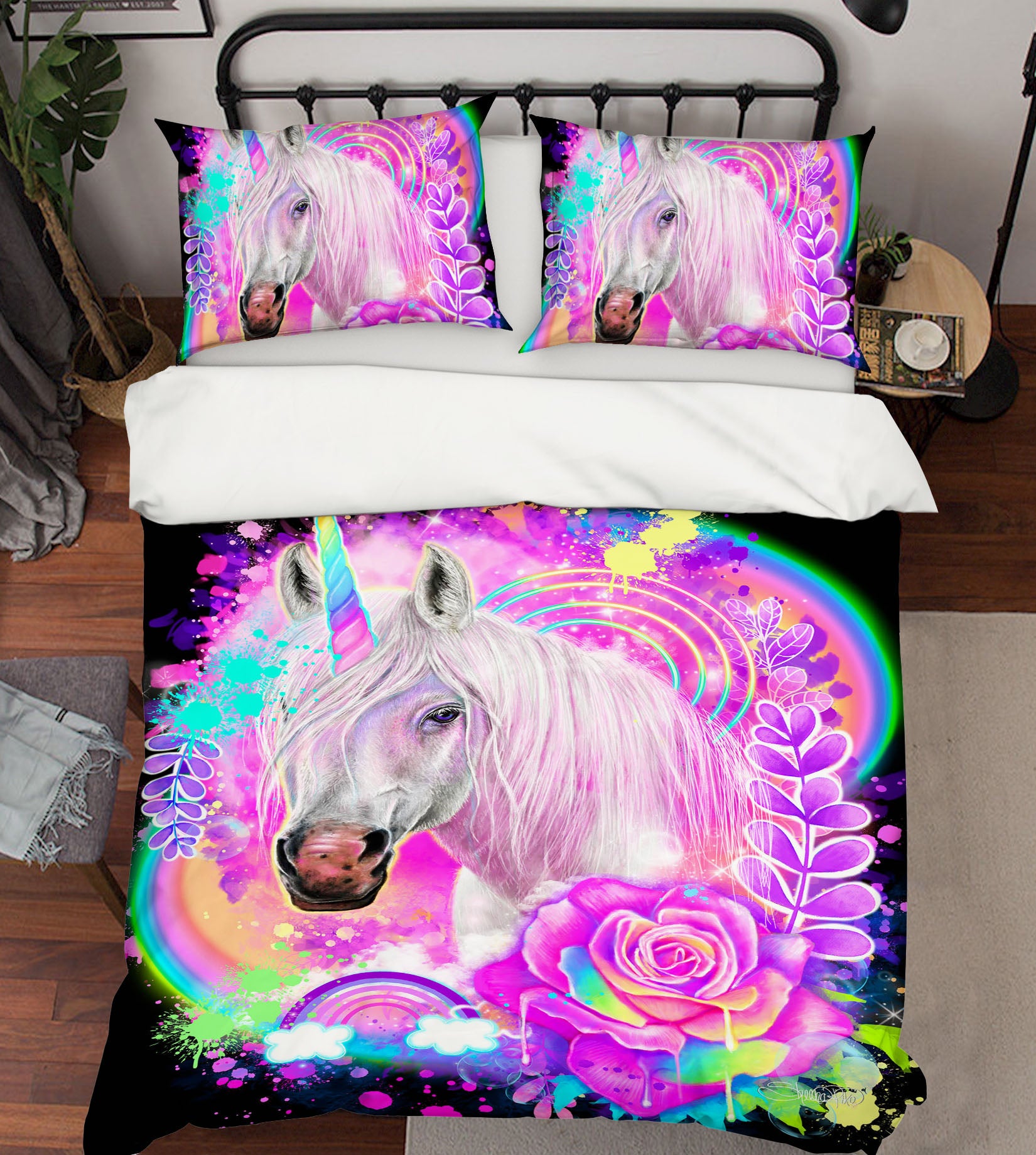 3D Rainbow Unicorn 8624 Sheena Pike Bedding Bed Pillowcases Quilt Cover Duvet Cover