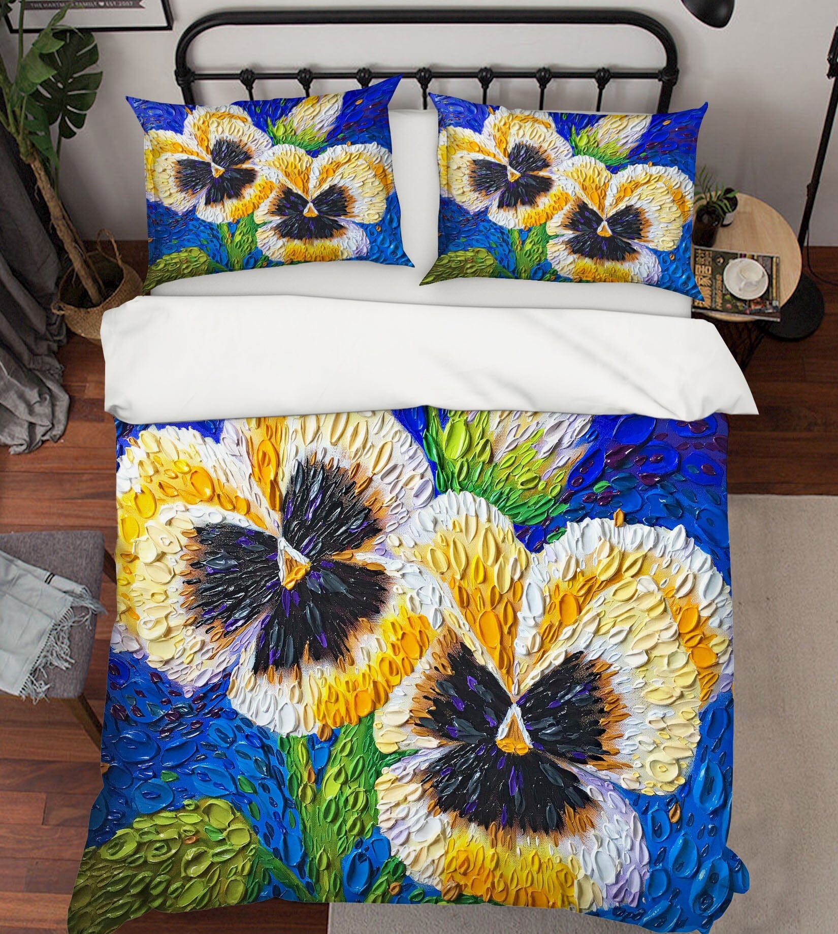 3D Pansy 2128 Dena Tollefson bedding Bed Pillowcases Quilt Quiet Covers AJ Creativity Home 