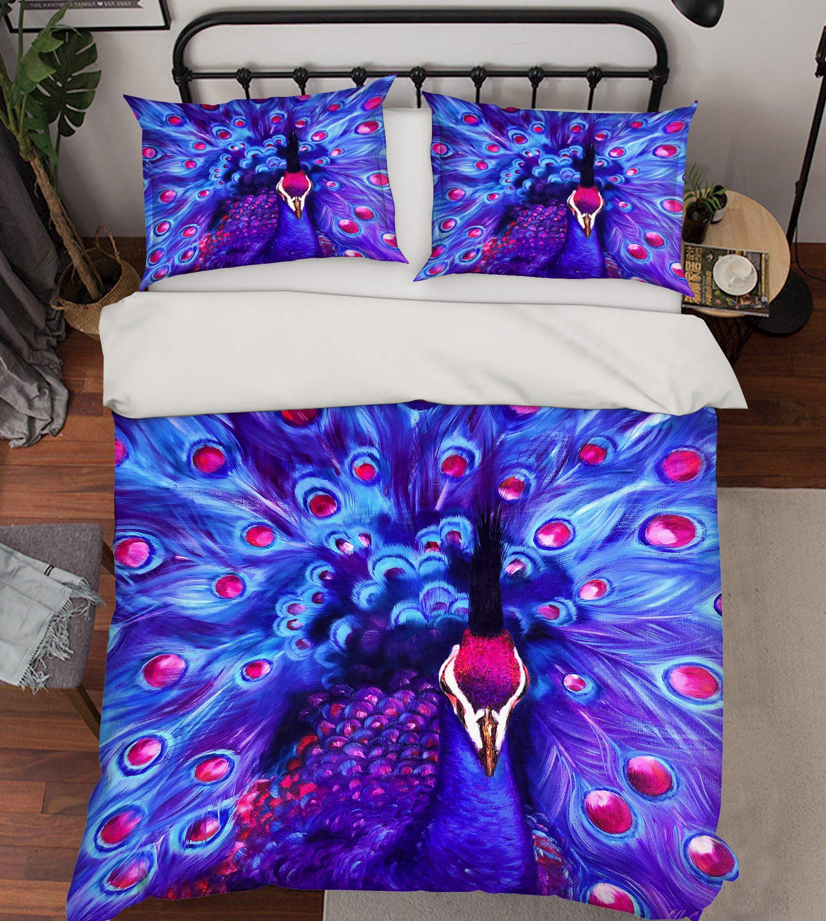 3D Purple Peacock 498 Skromova Marina Bedding Bed Pillowcases Quilt