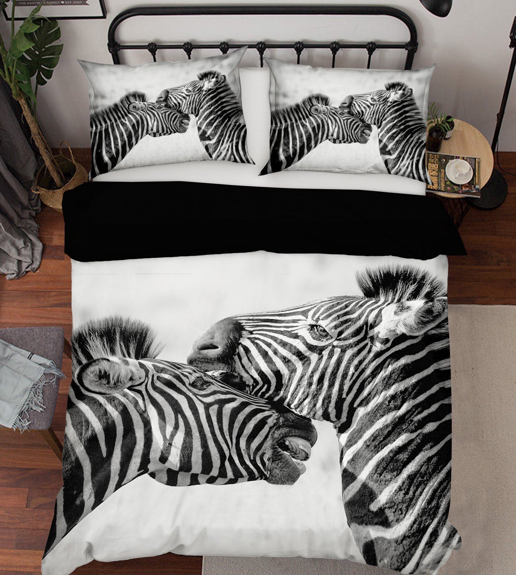 3D Two Zebras 2014 Bed Pillowcases Quilt Quiet Covers AJ Creativity Home 