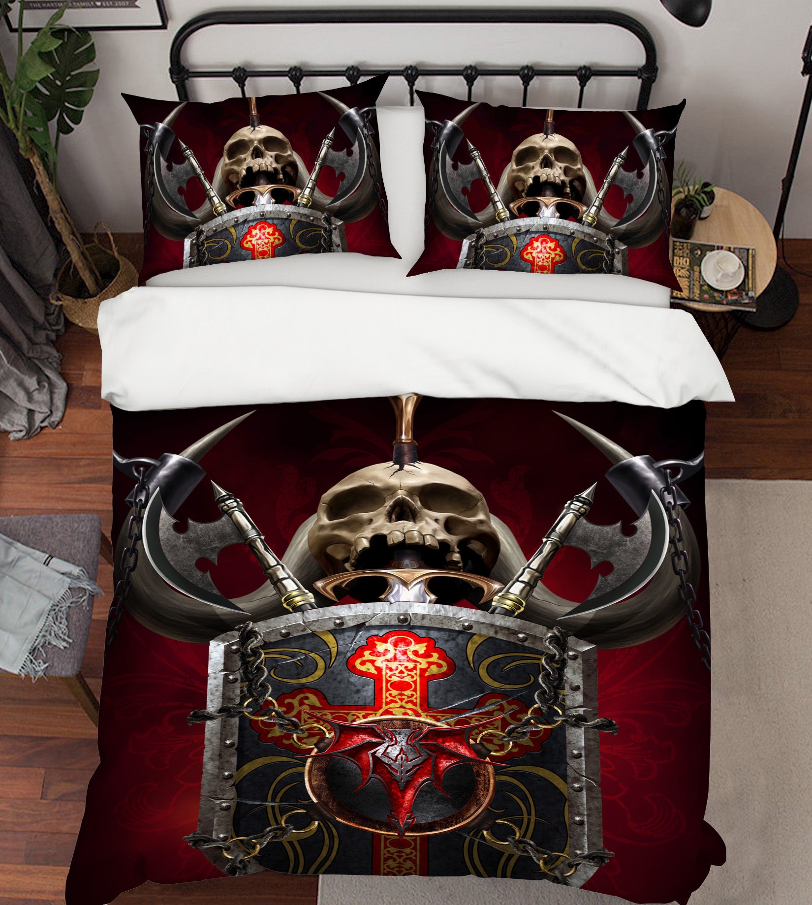 3D Metal Armor Skull 4086 Tom Wood Bedding Bed Pillowcases Quilt