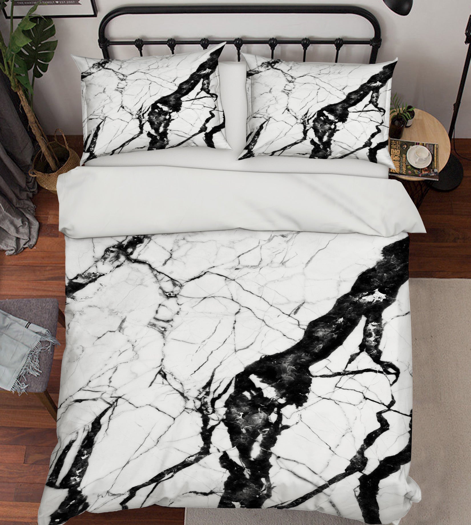 3D Black Marble 59189 Bed Pillowcases Quilt