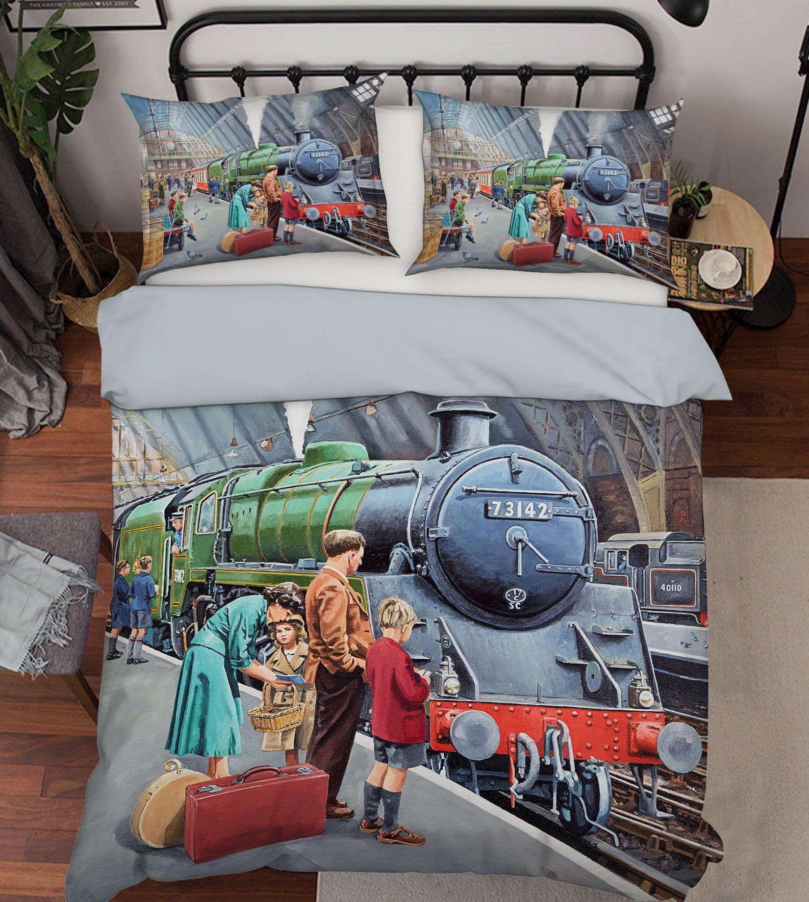 3D By Train 2053 Trevor Mitchell bedding Bed Pillowcases Quilt Quiet Covers AJ Creativity Home 