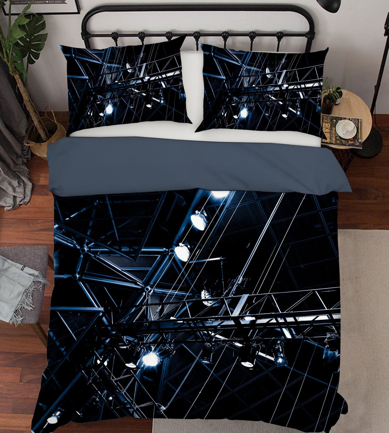 3D Night Light 2005 Noirblanc777 Bedding Bed Pillowcases Quilt Quiet Covers AJ Creativity Home 