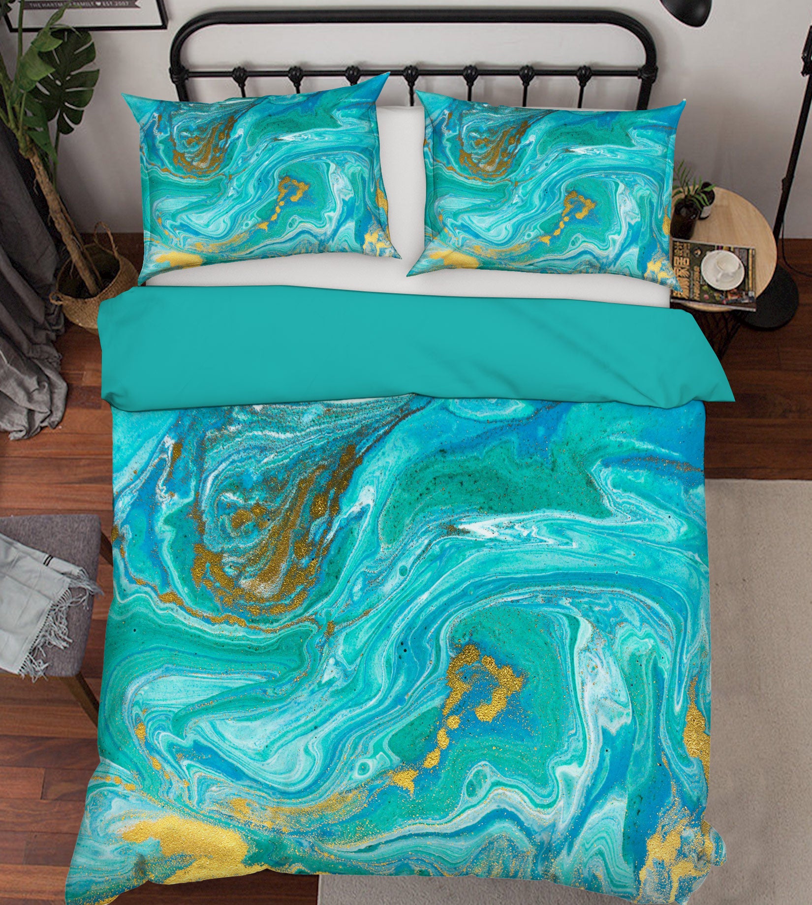 3D Blue Texture 59115 Bed Pillowcases Quilt