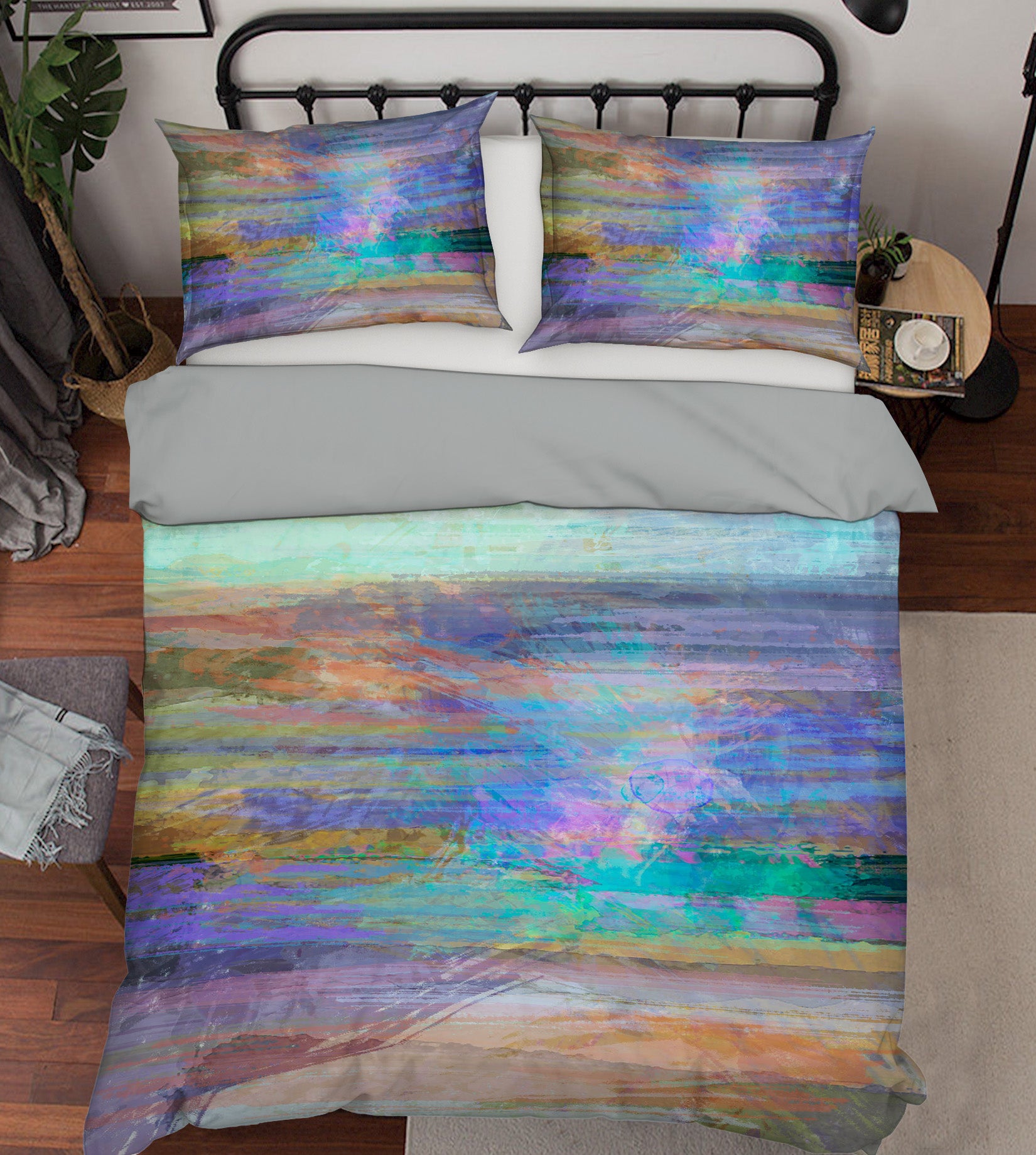 3D Purple Abstract 1033 Michael Tienhaara Bedding Bed Pillowcases Quilt