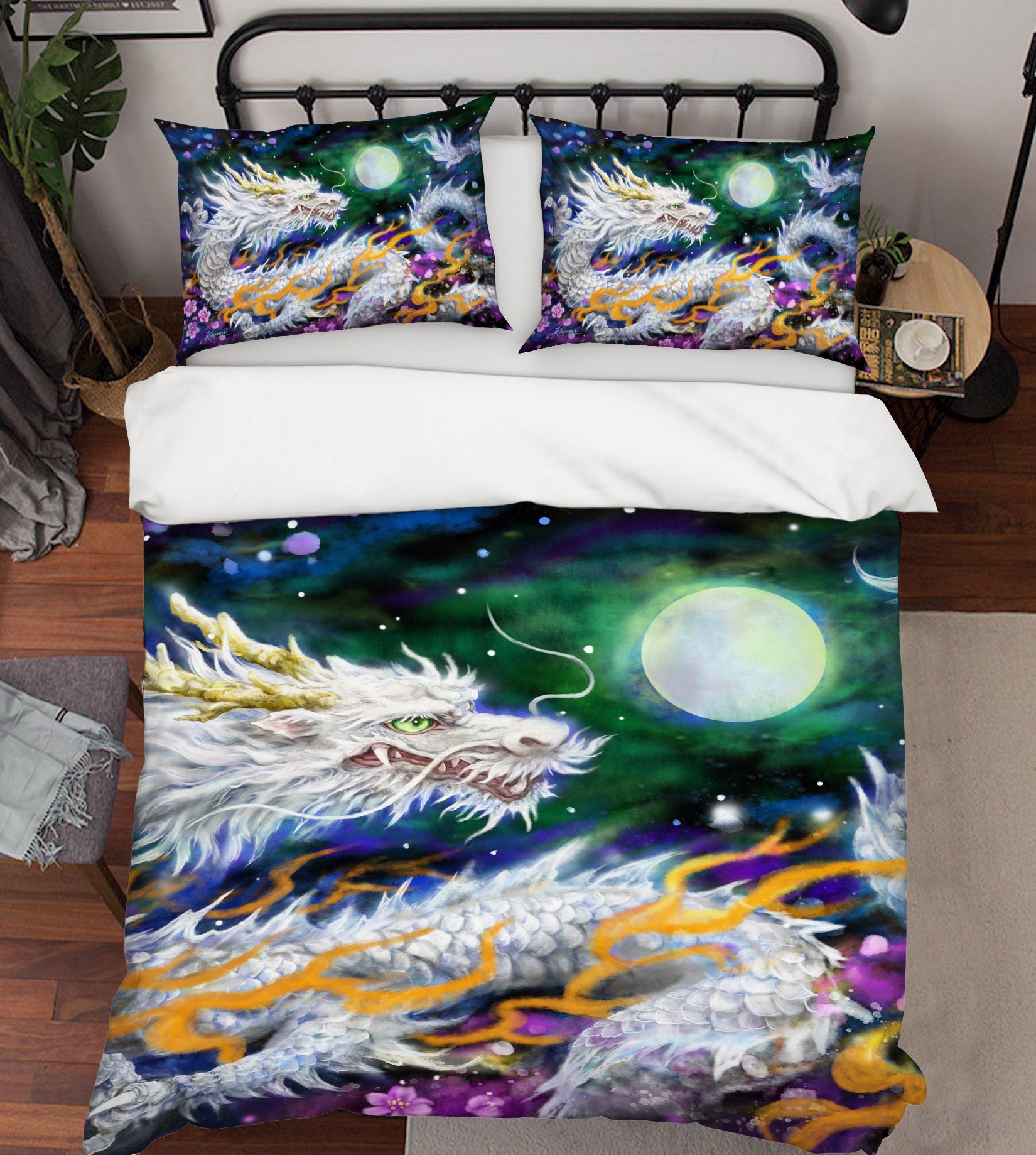 3D Dragon Moon 5882 Kayomi Harai Bedding Bed Pillowcases Quilt Cover Duvet Cover