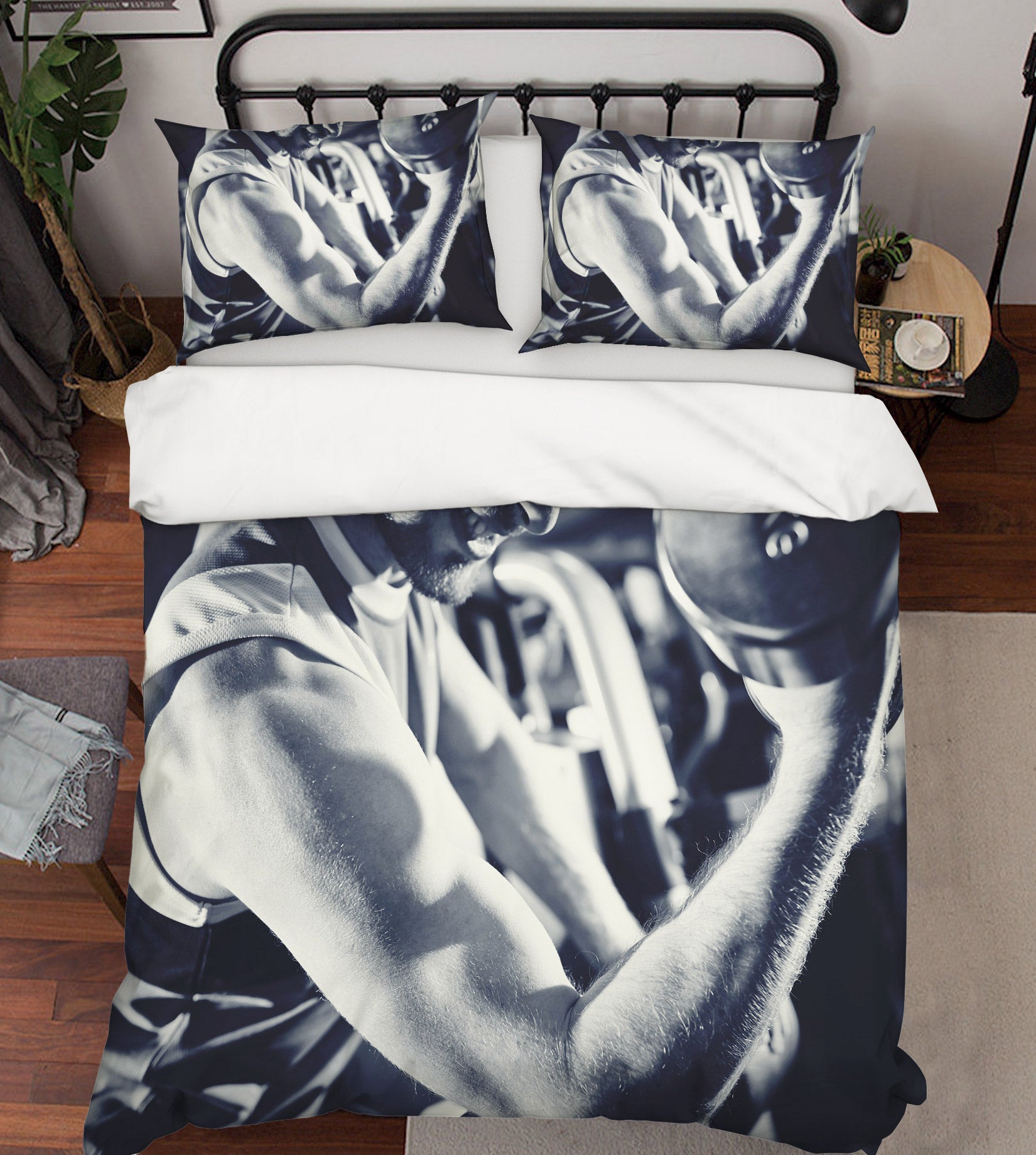 3D Lift Dumbbells 14123 Bed Pillowcases Quilt