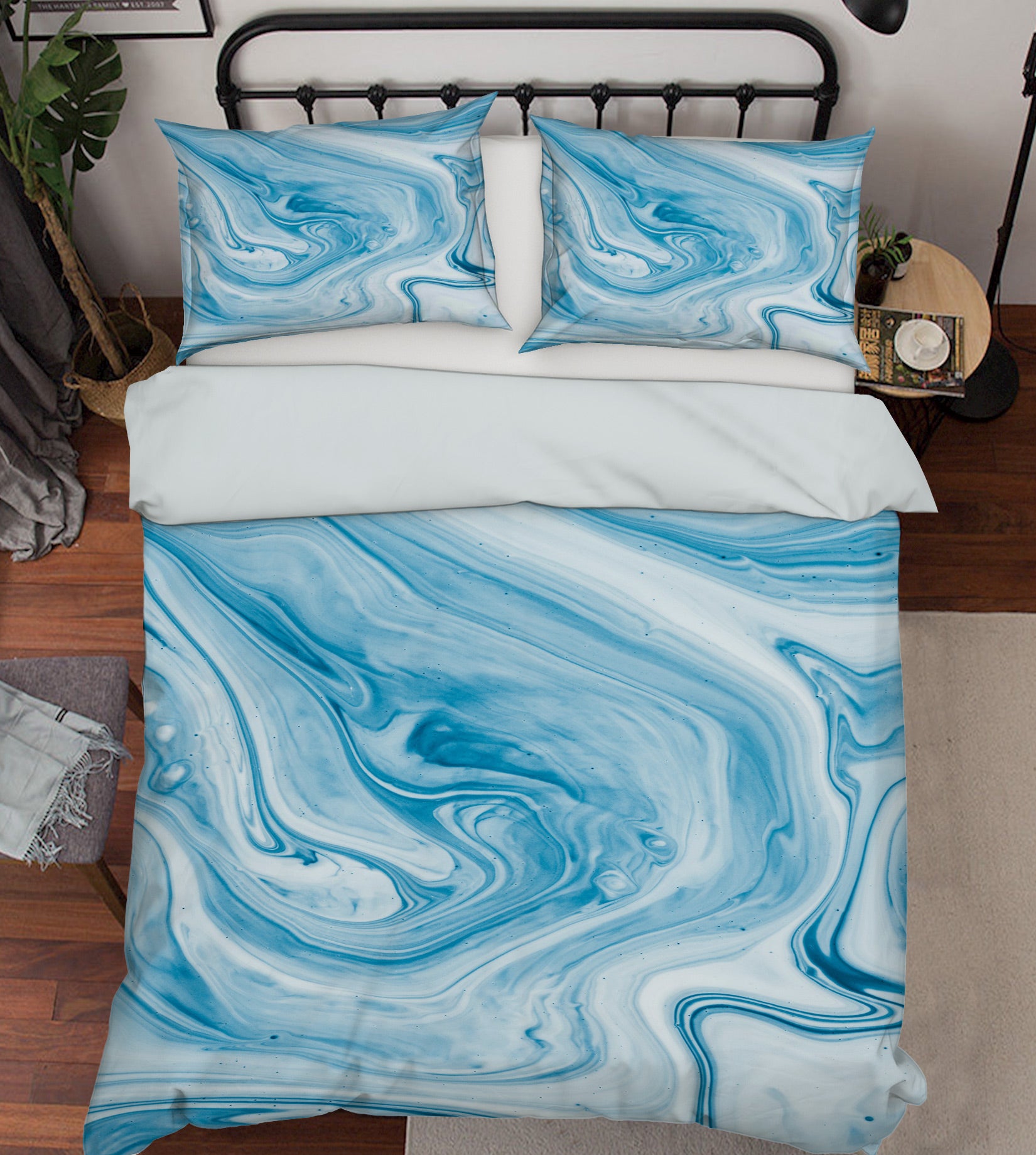 3D Sky Blue Texture 59191 Bed Pillowcases Quilt