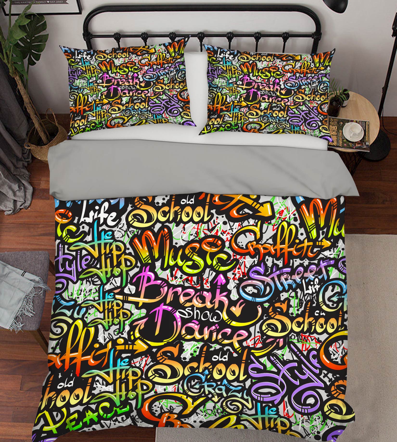 3D Alphabet Graffiti 60045 Bed Pillowcases Quilt
