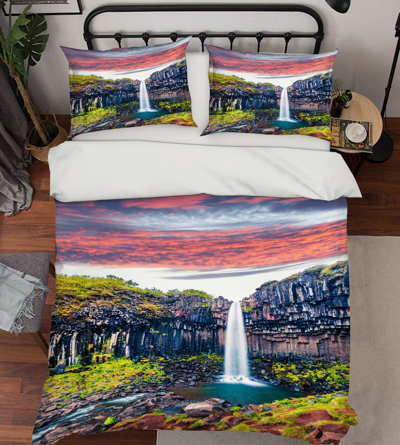 3D Canyon Falls 15136 Bed Pillowcases Quilt