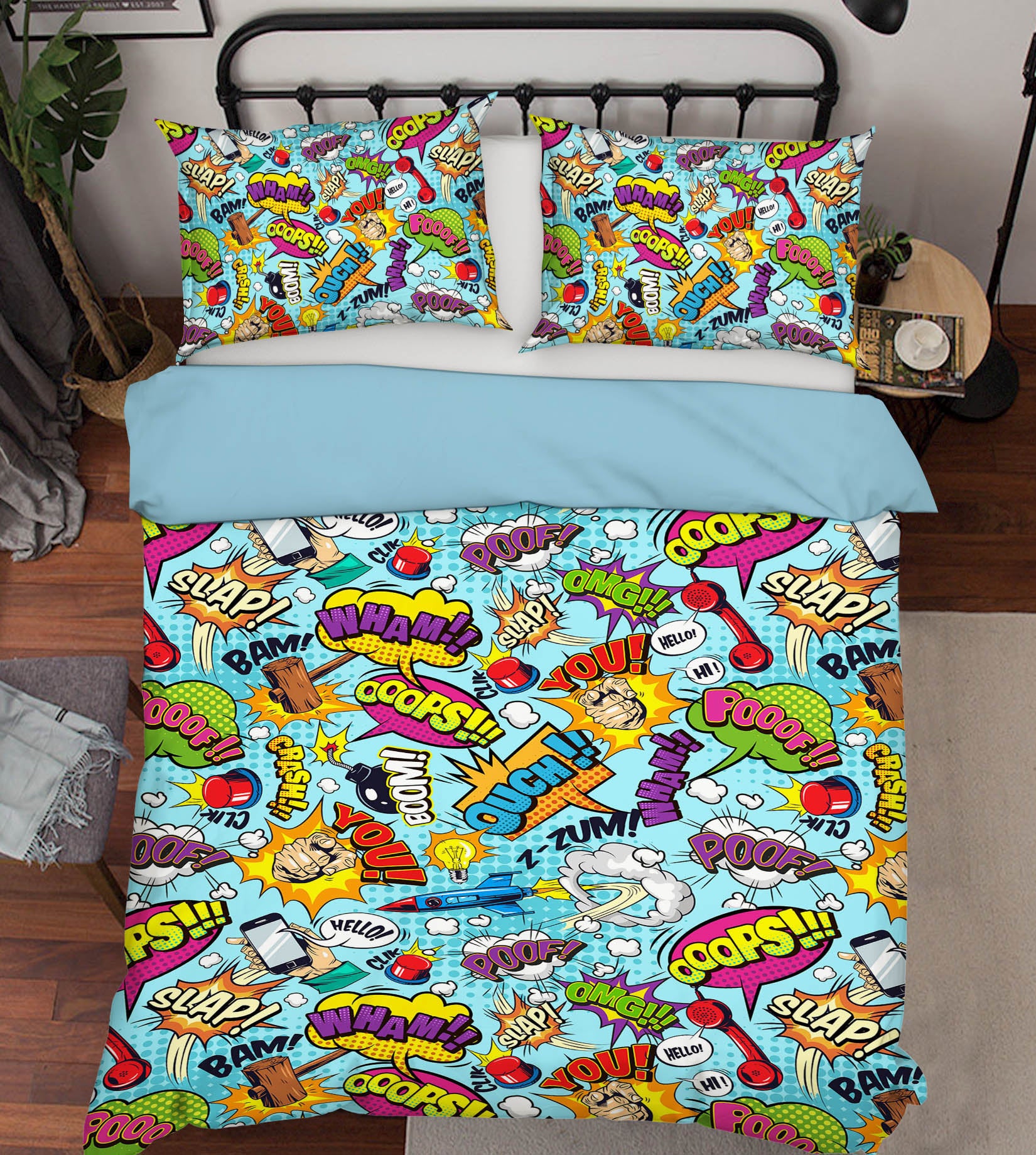 3D Color Font 61109 Bed Pillowcases Quilt