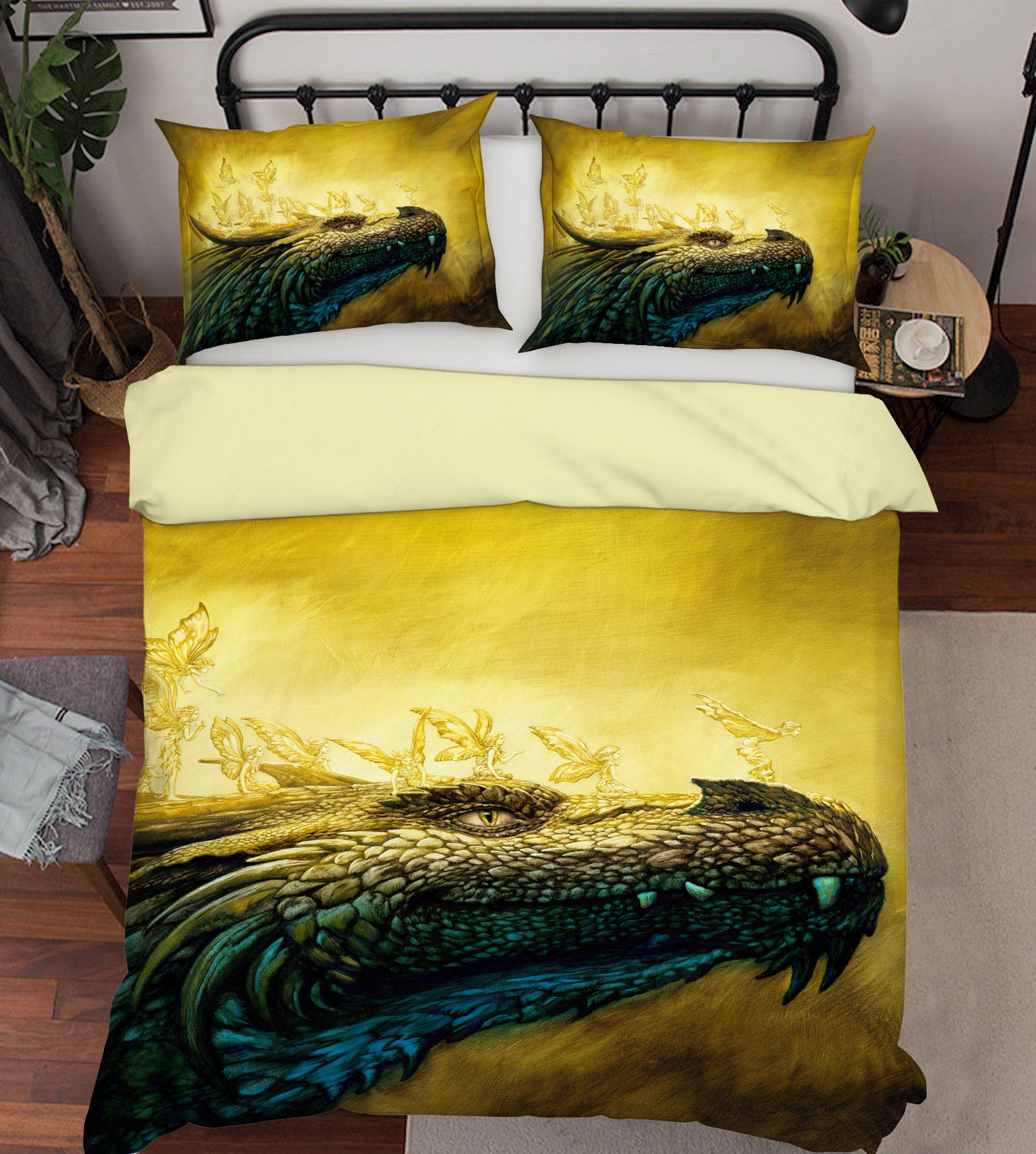 3D Head Dragon 7010 Ciruelo Bedding Bed Pillowcases Quilt