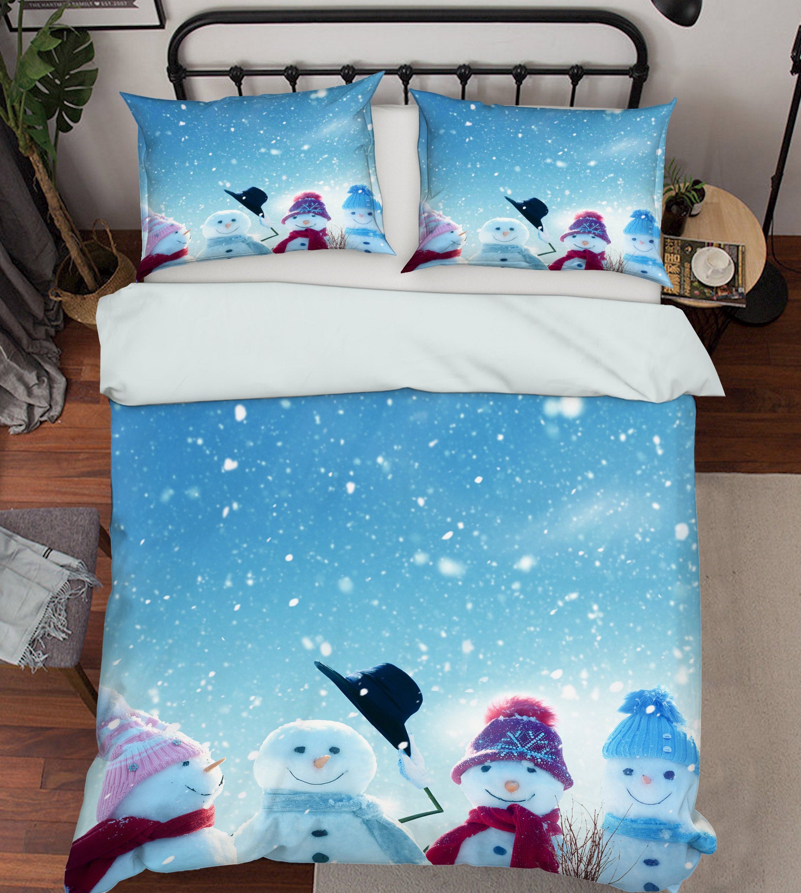 3D Snowman 51002 Christmas Quilt Duvet Cover Xmas Bed Pillowcases