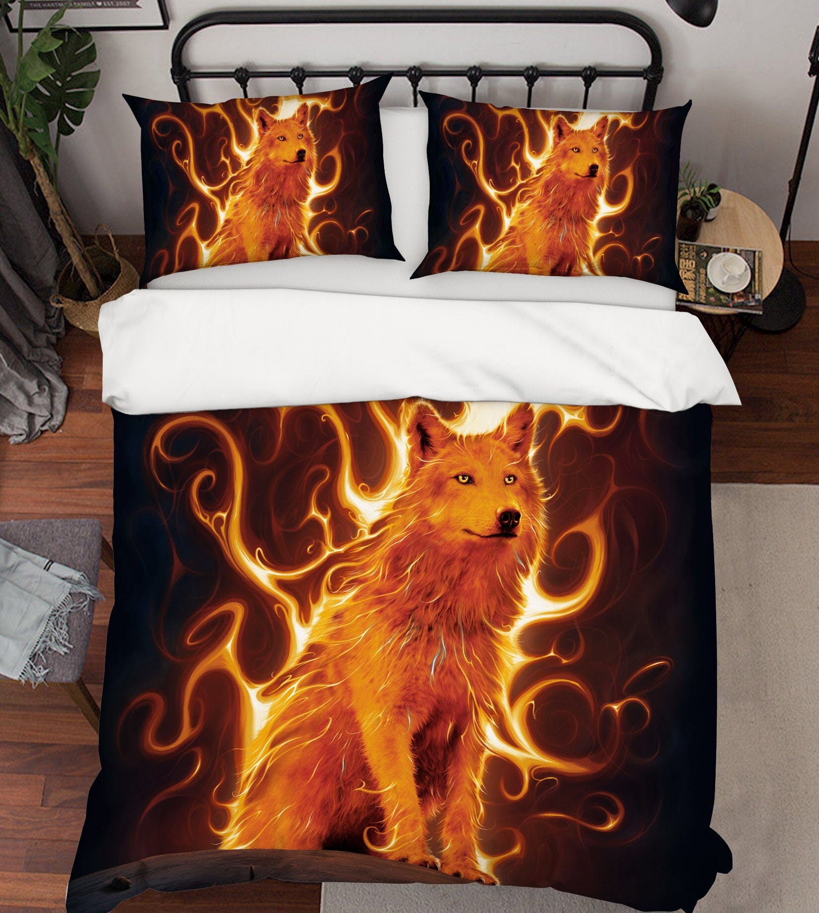 3D Phoenix Wolf Def 069 Bed Pillowcases Quilt Exclusive Designer Vincent Quiet Covers AJ Creativity Home 