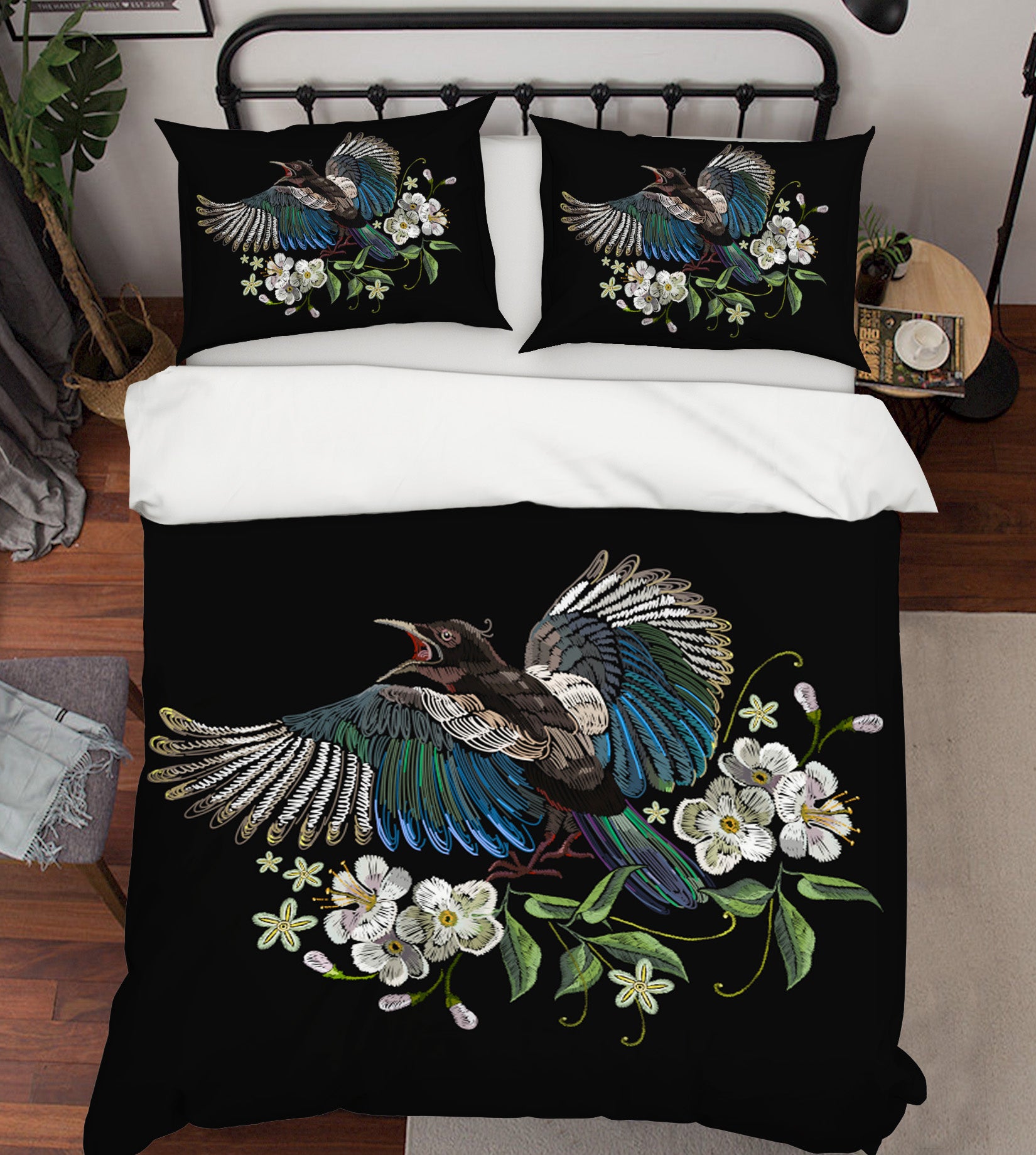3D Flowers Bird 60082 Bed Pillowcases Quilt