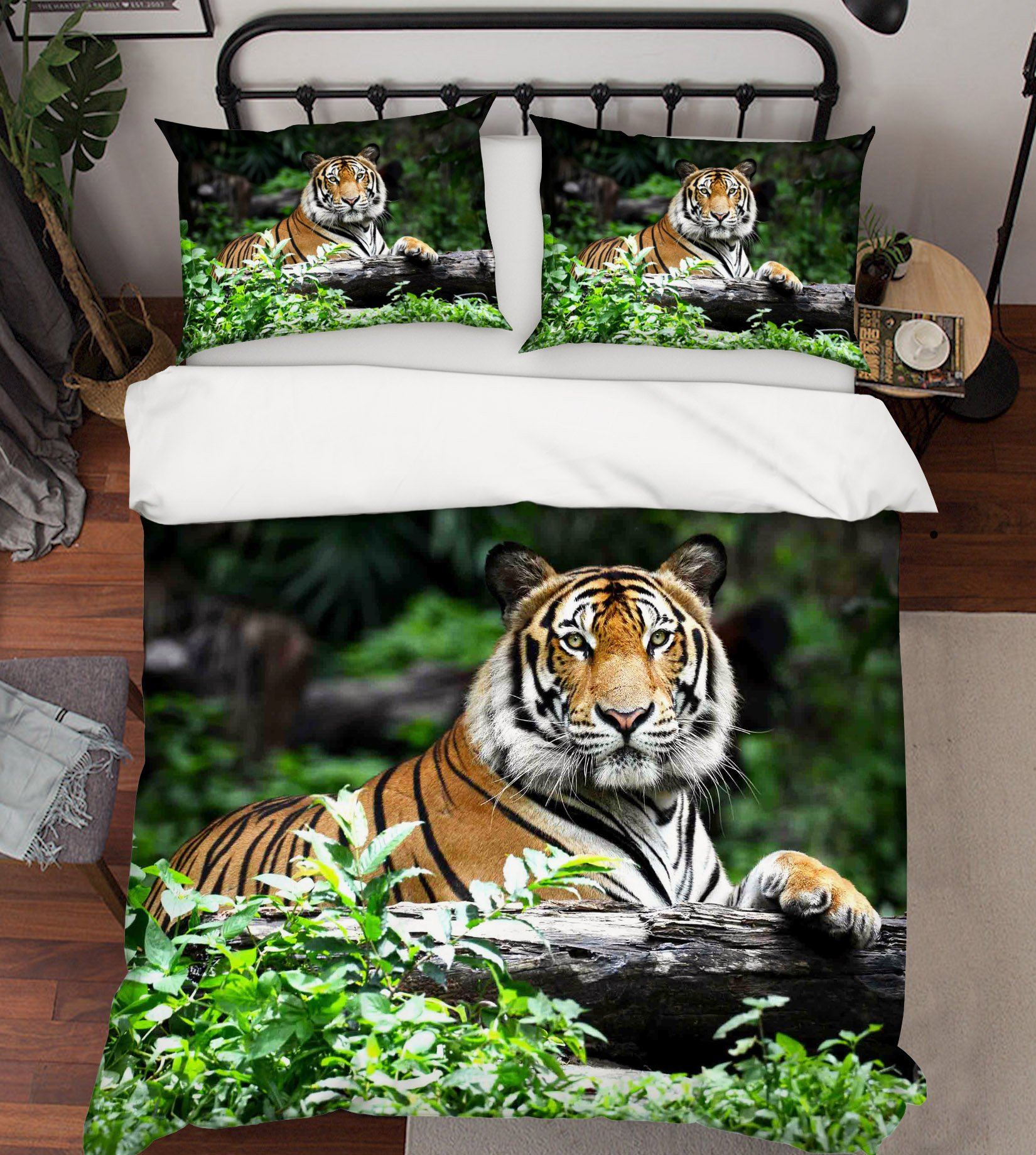 3D Trunk Tiger 151 Bed Pillowcases Quilt Wallpaper AJ Wallpaper 