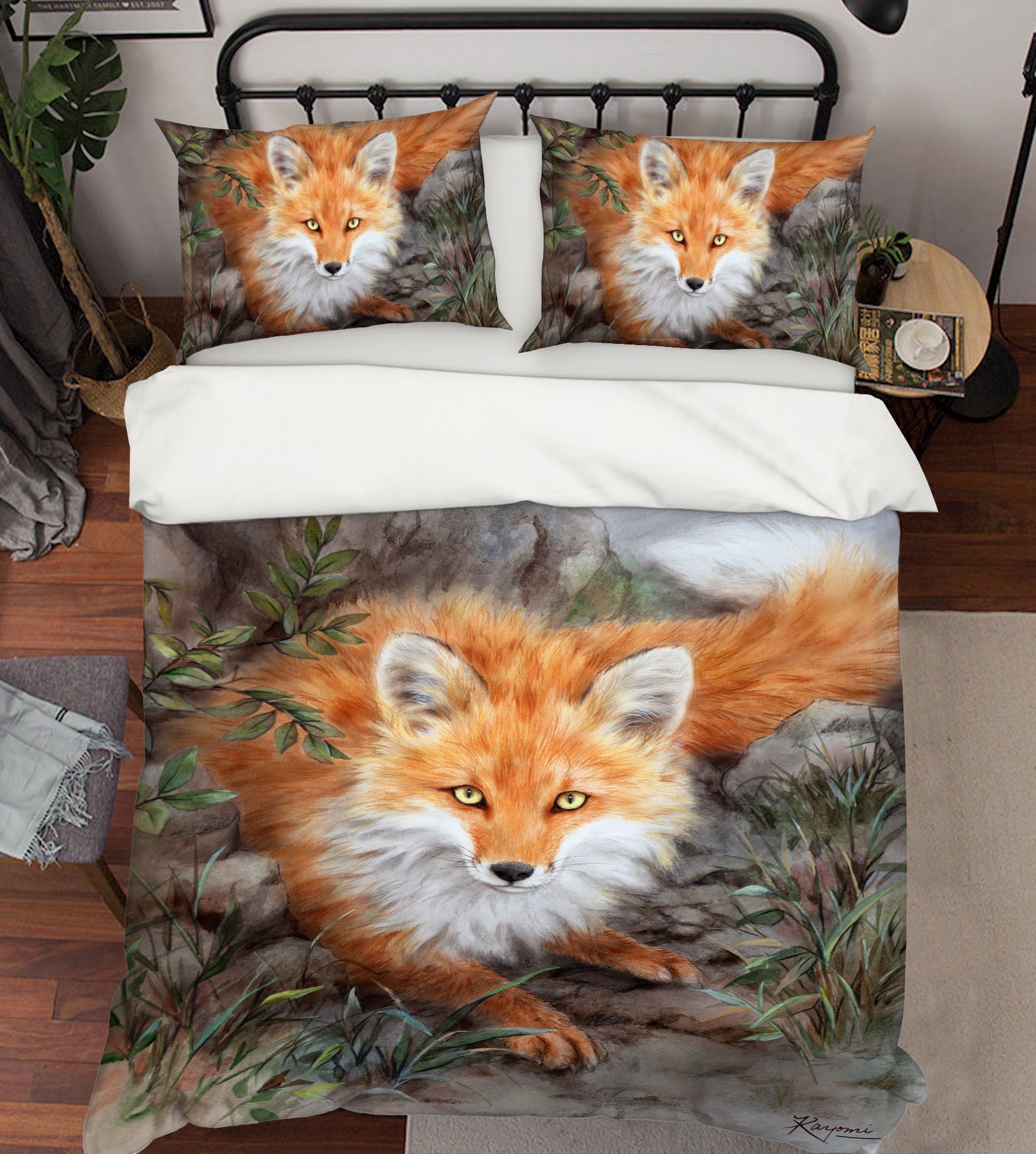 3D Orange Fox 5803 Kayomi Harai Bedding Bed Pillowcases Quilt Cover Duvet Cover