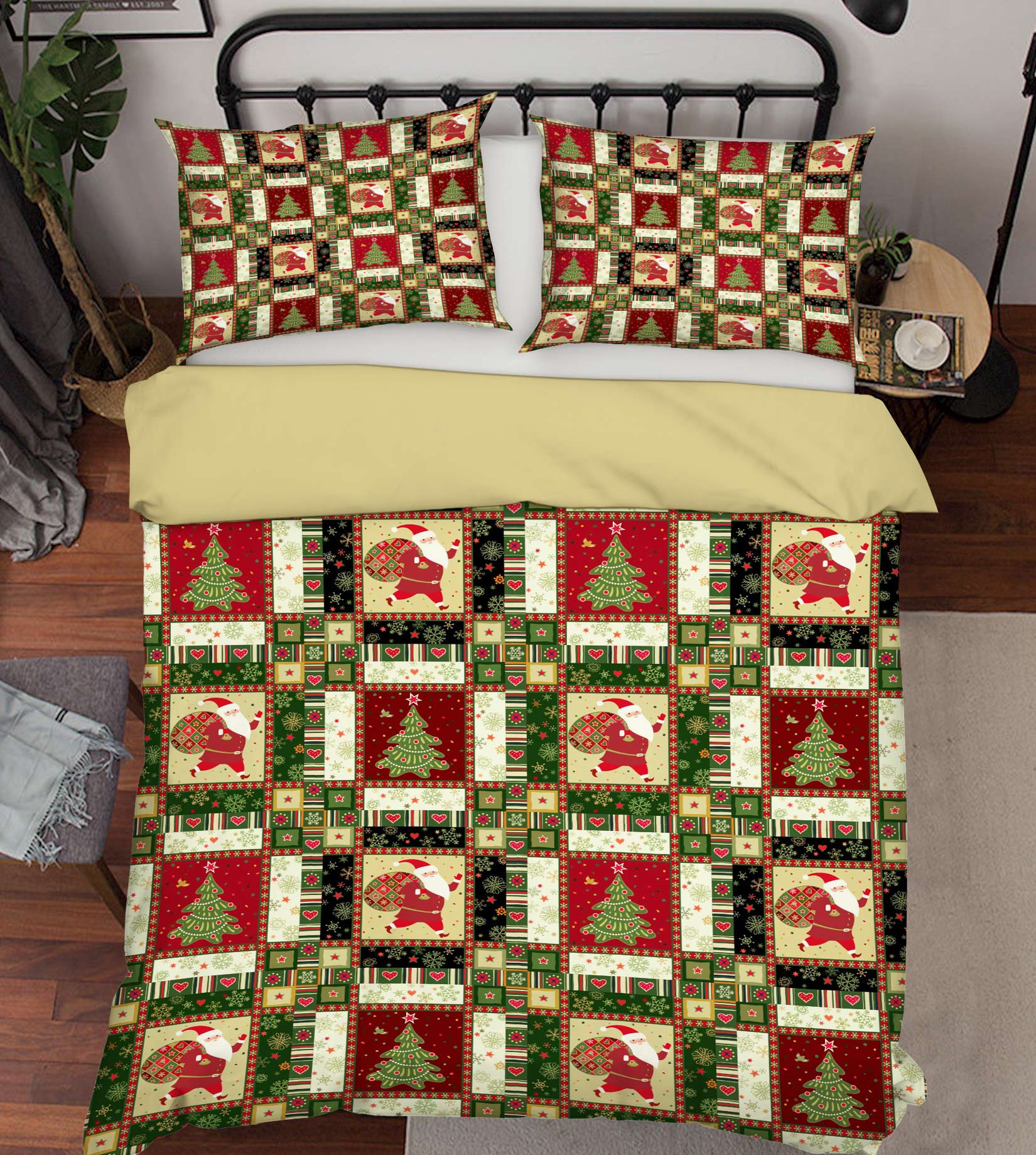3D Tree Square Pattern 50048 Christmas Quilt Duvet Cover Xmas Bed Pillowcases