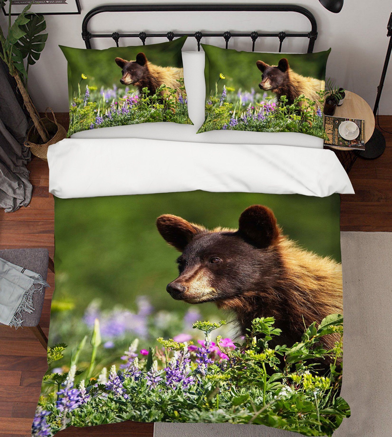 3D Bear Cub 2104 Kathy Barefield Bedding Bed Pillowcases Quilt Quiet Covers AJ Creativity Home 