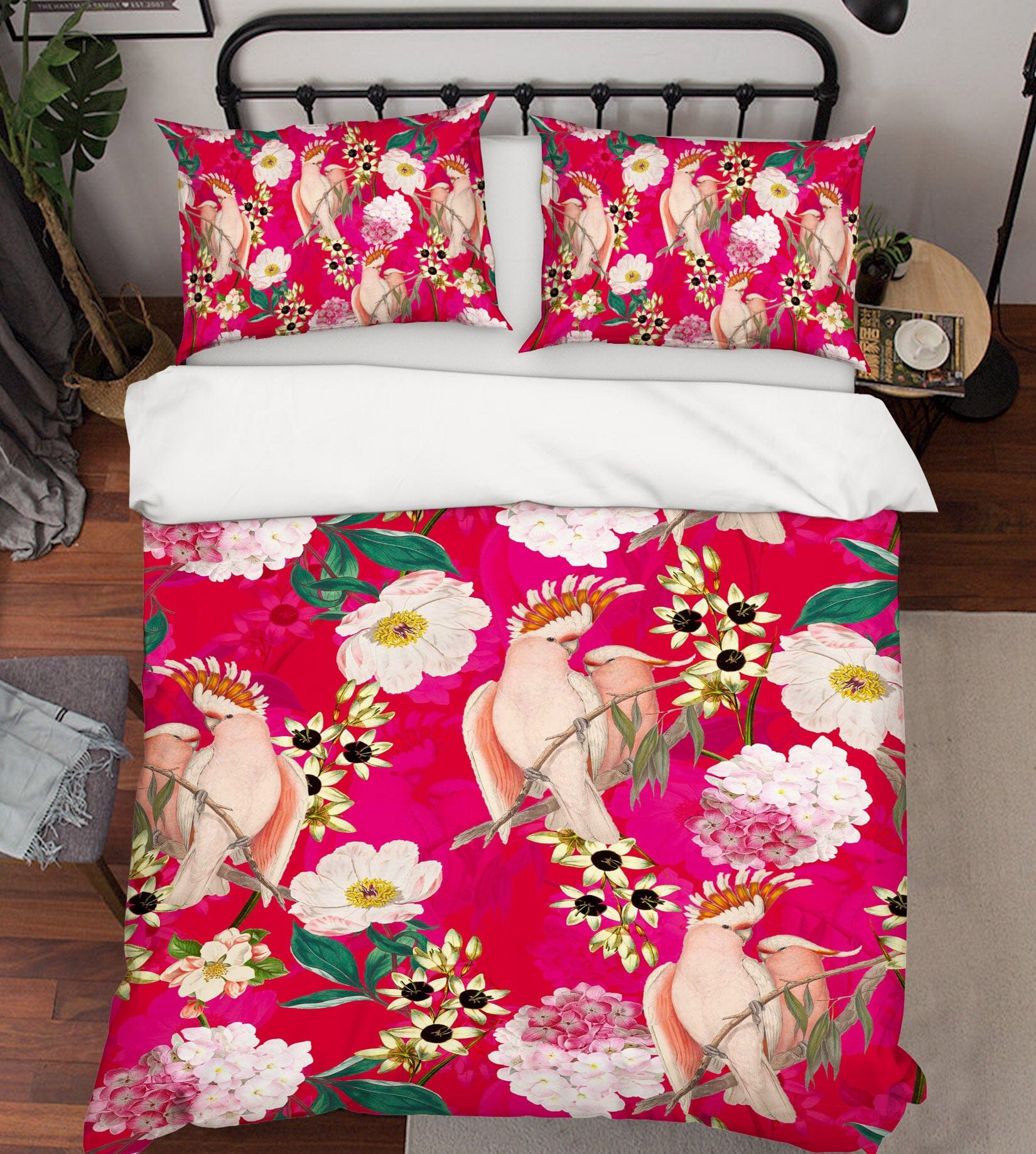 3D Pink Parrot 131 Uta Naumann Bedding Bed Pillowcases Quilt Quiet Covers AJ Creativity Home 