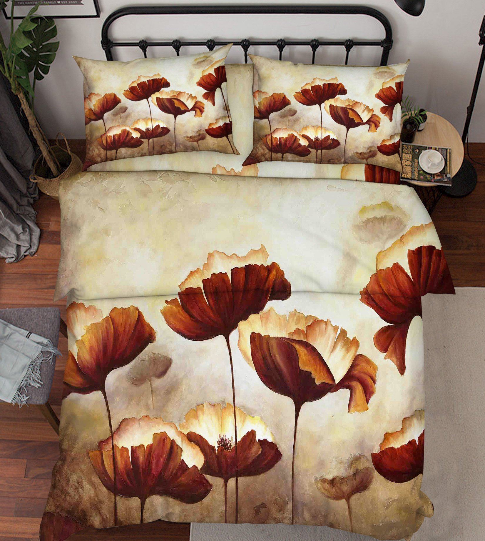 3D Metal Flowers 53 Bed Pillowcases Quilt Wallpaper AJ Wallpaper 