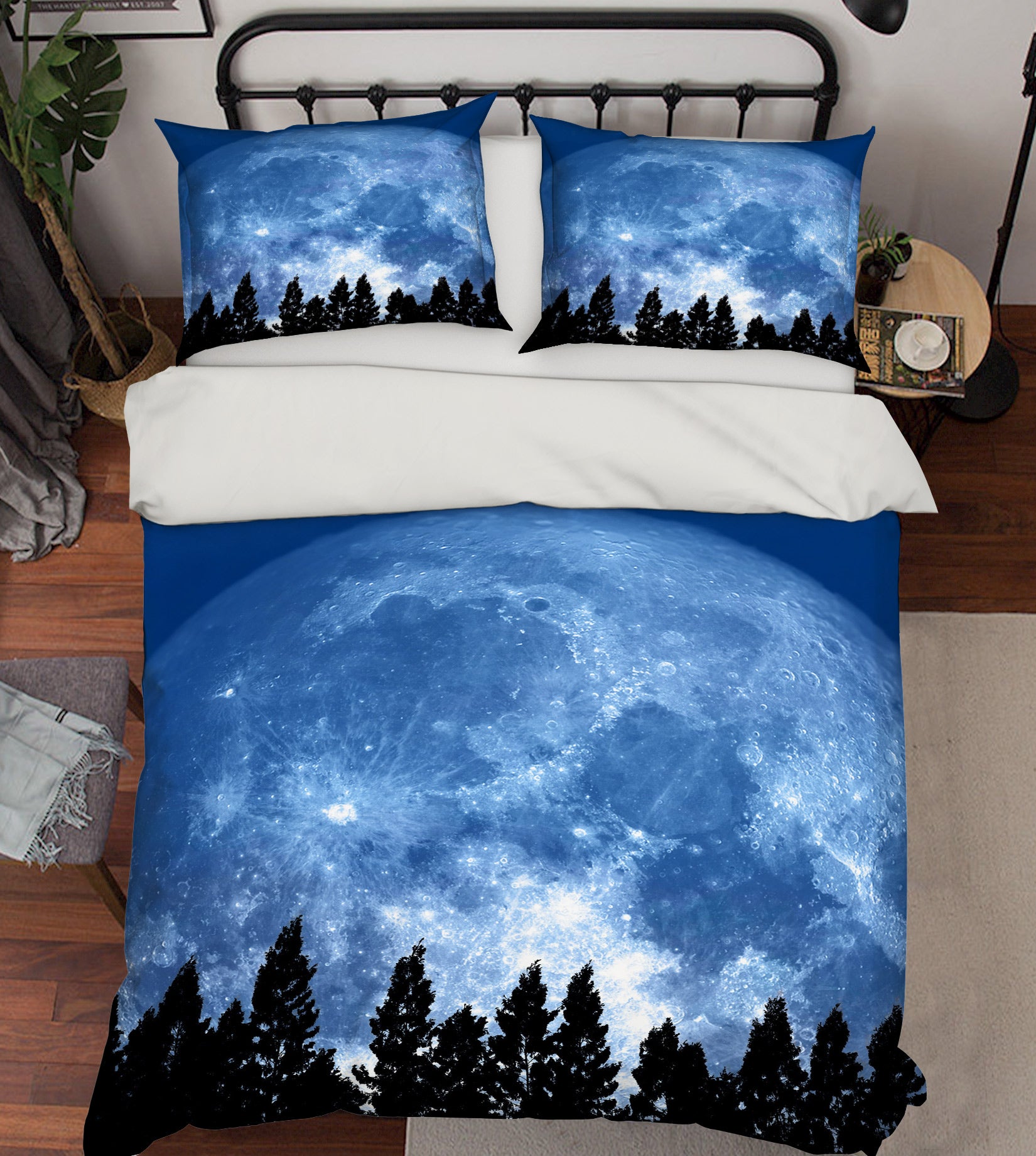 3D Moon Forest 60009 Bed Pillowcases Quilt