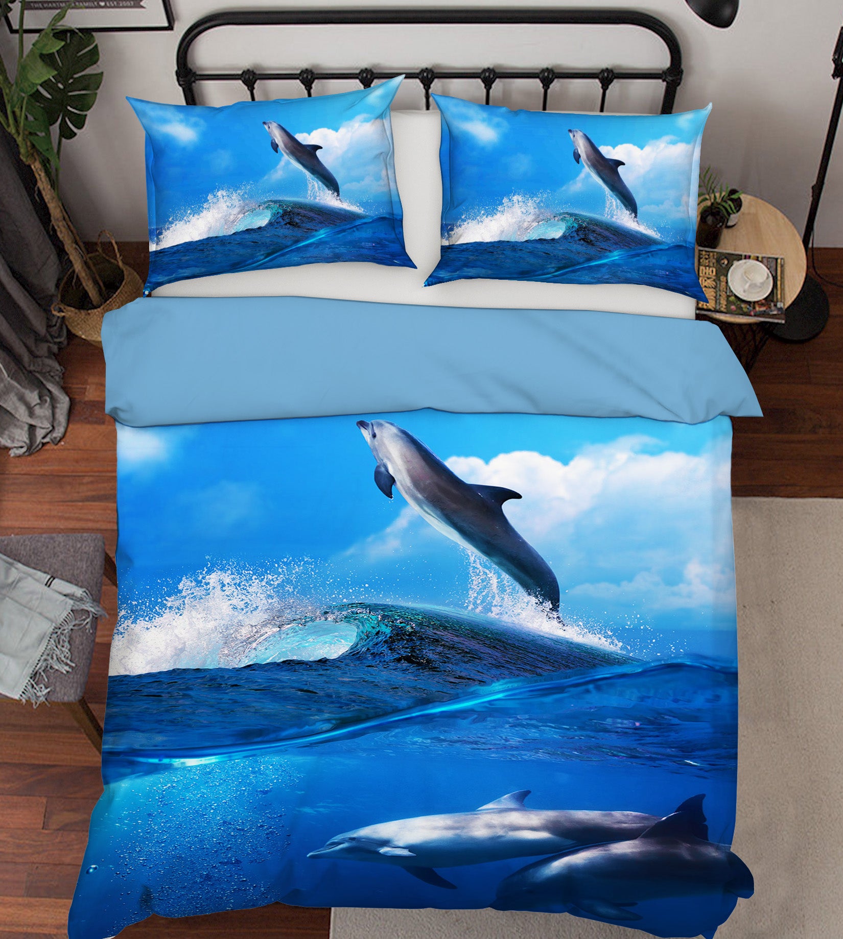 3D Dolphin Jumping 039 Bed Pillowcases Quilt