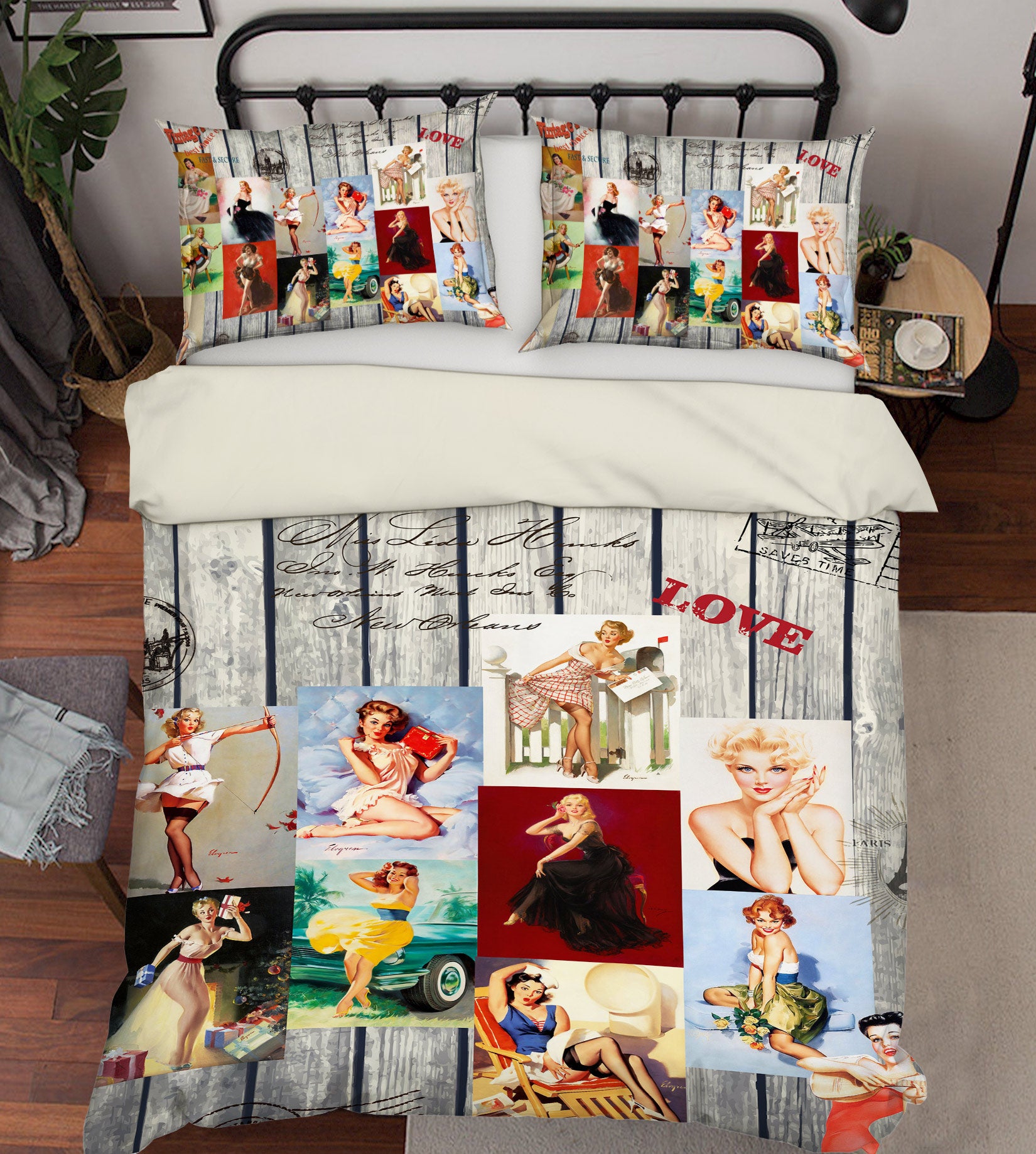 3D Wood Plank Poster 12071 Bed Pillowcases Quilt