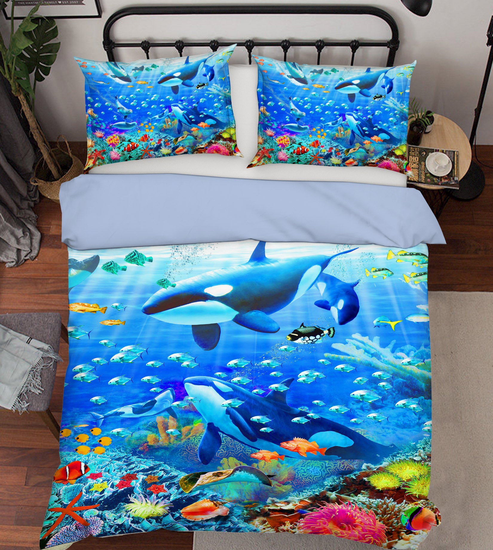 3D Blue Whale 2032 Adrian Chesterman Bedding Bed Pillowcases Quilt