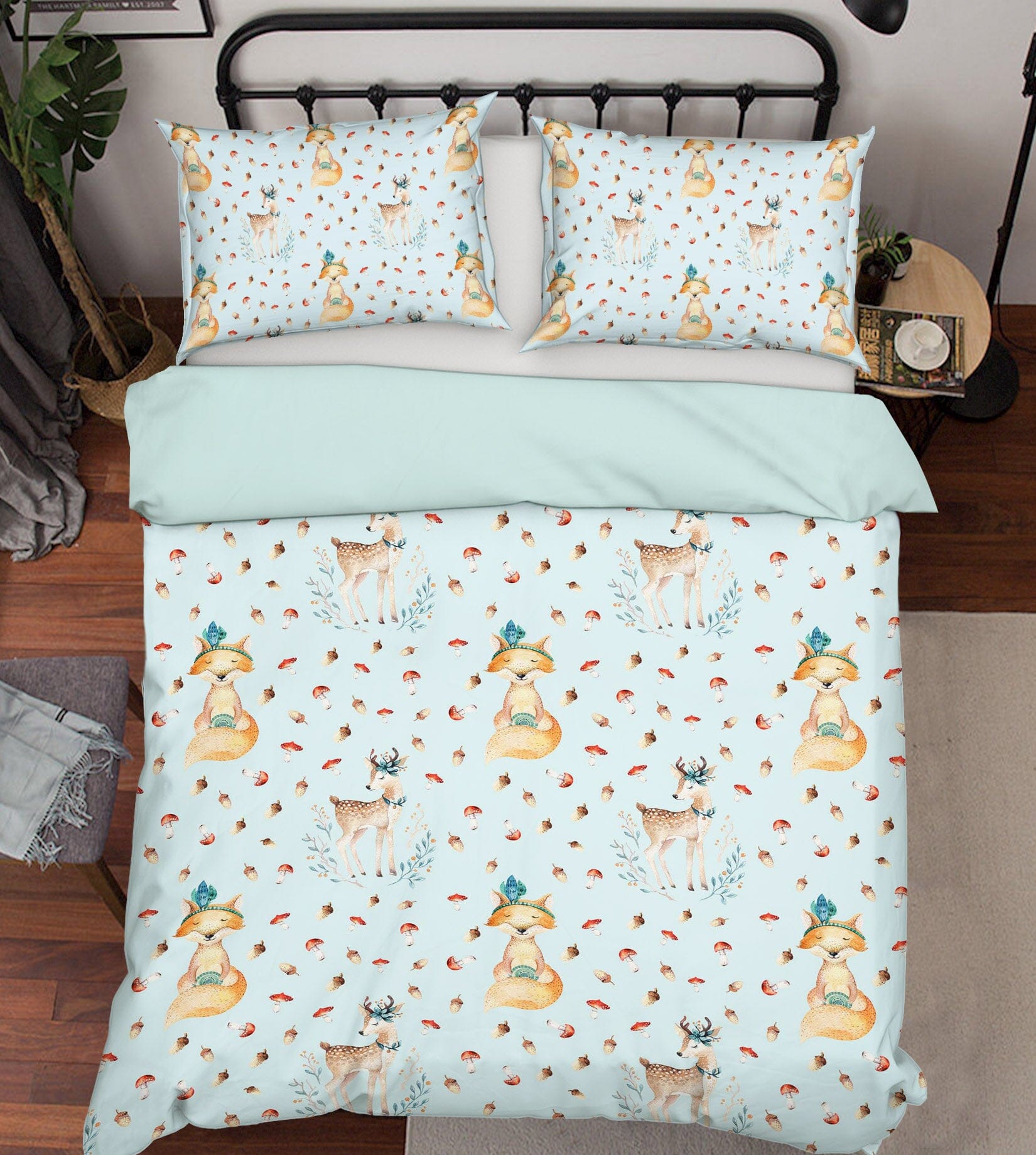 3D Fox Mushroom 211 Uta Naumann Bedding Bed Pillowcases Quilt Quiet Covers AJ Creativity Home 