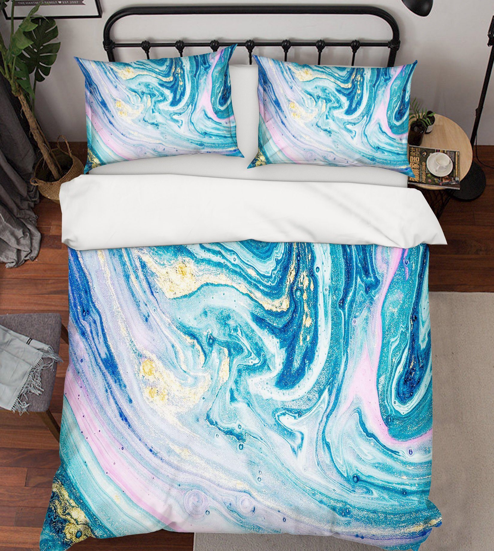 3D Beautiful Light Blue 080 Bed Pillowcases Quilt Wallpaper AJ Wallpaper 