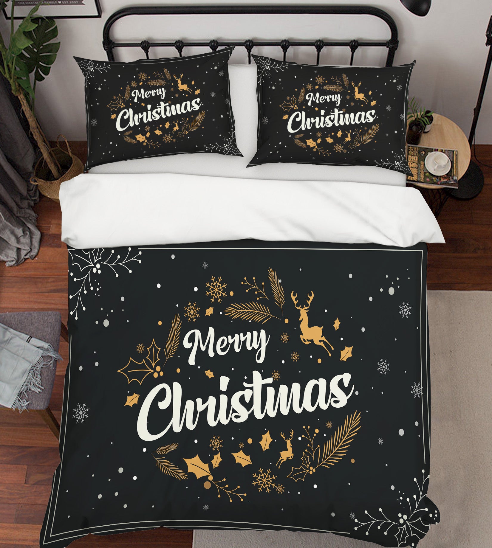 3D Merry Christmas 61009 Bed Pillowcases Quilt