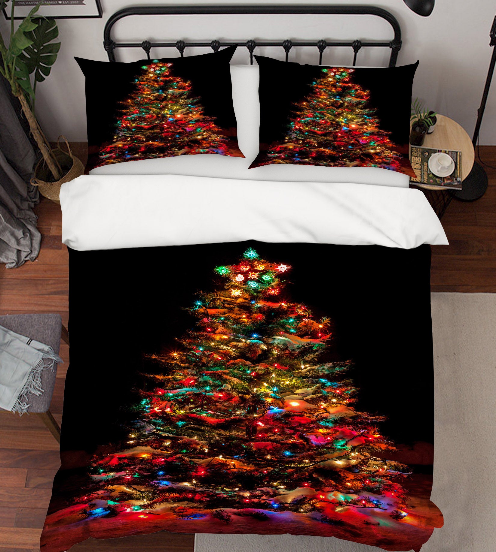 3D Colored Light Tree 51082 Christmas Quilt Duvet Cover Xmas Bed Pillowcases