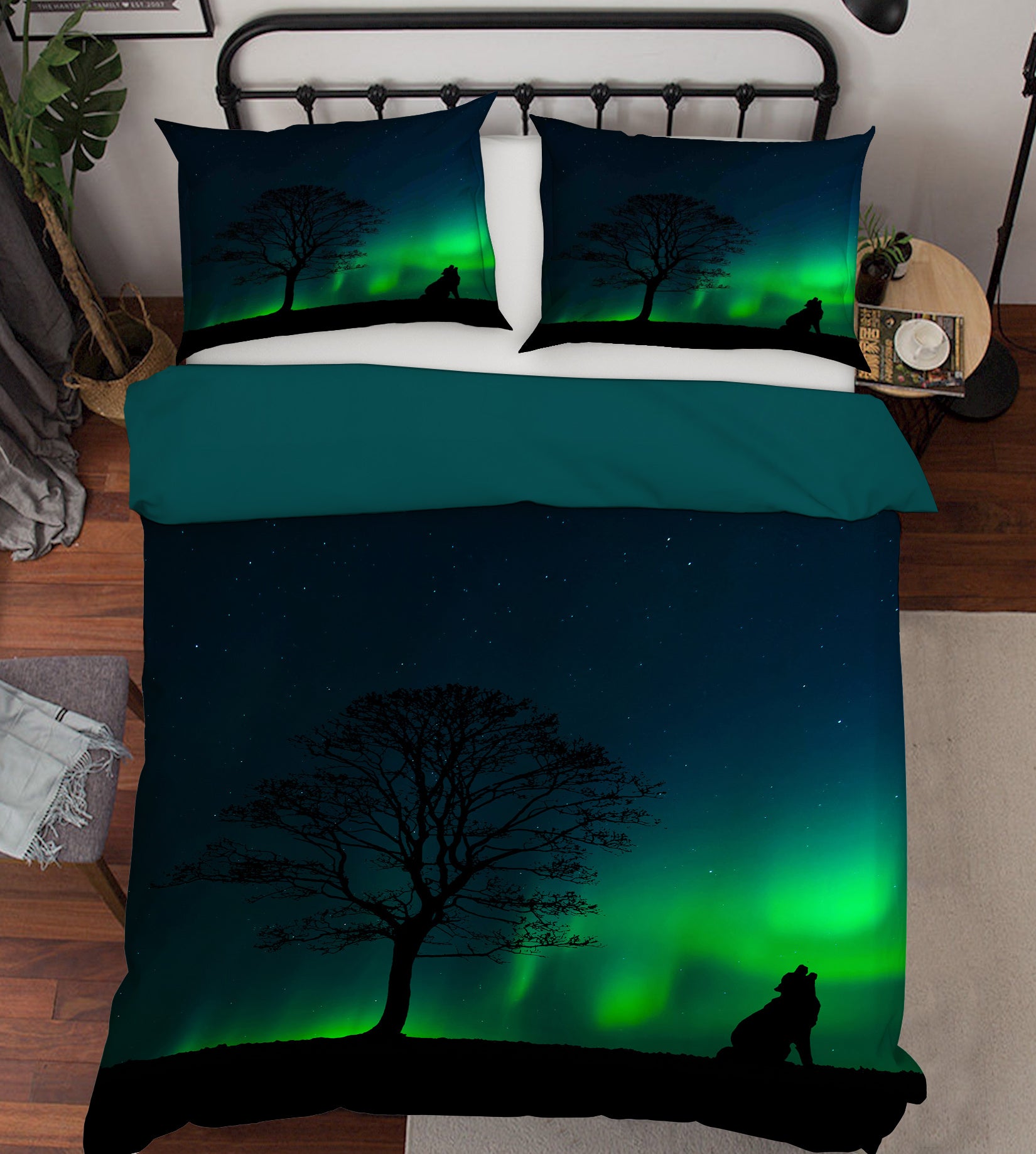 3D Green Light Tree Shadow 60019 Bed Pillowcases Quilt