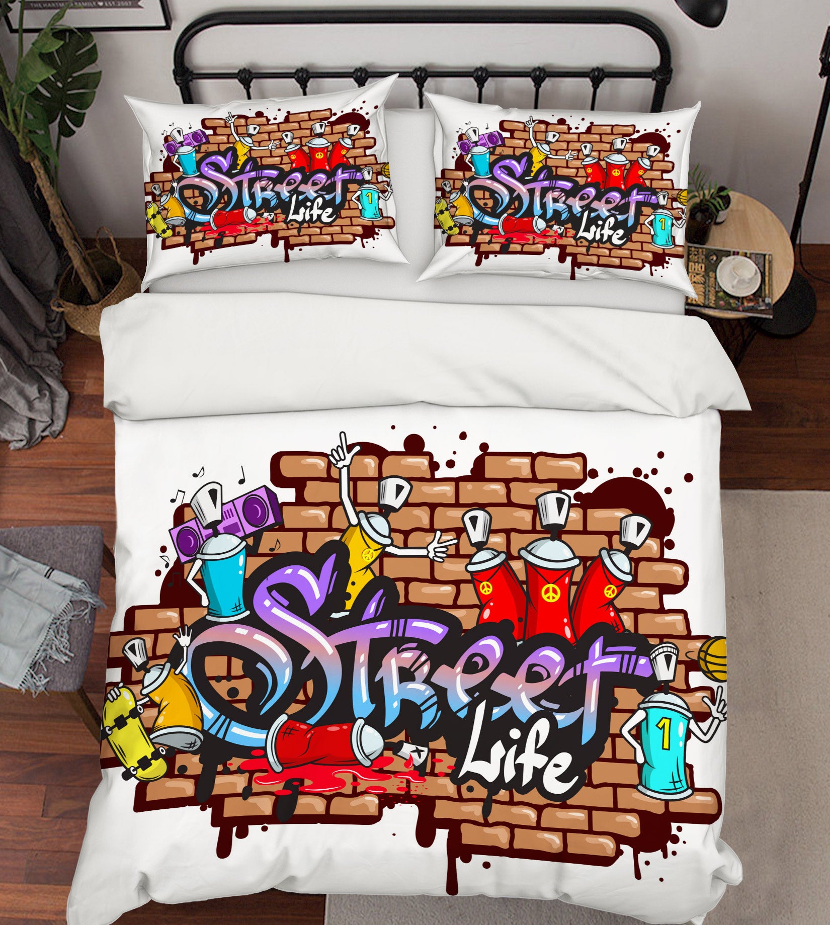 3D Graffiti Brick Wall 60047 Bed Pillowcases Quilt