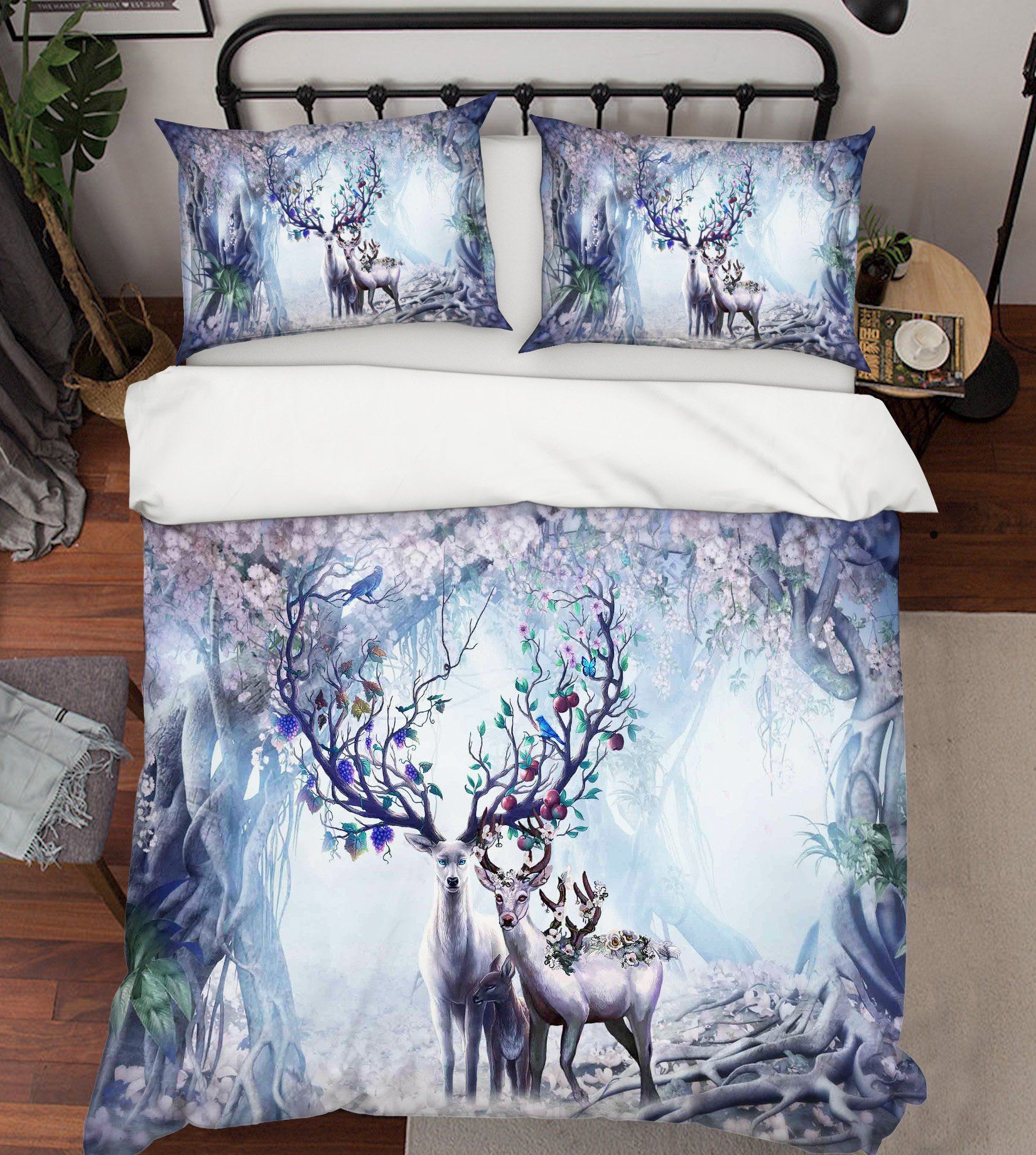 3D Forest Elk 121 Bed Pillowcases Quilt Wallpaper AJ Wallpaper 
